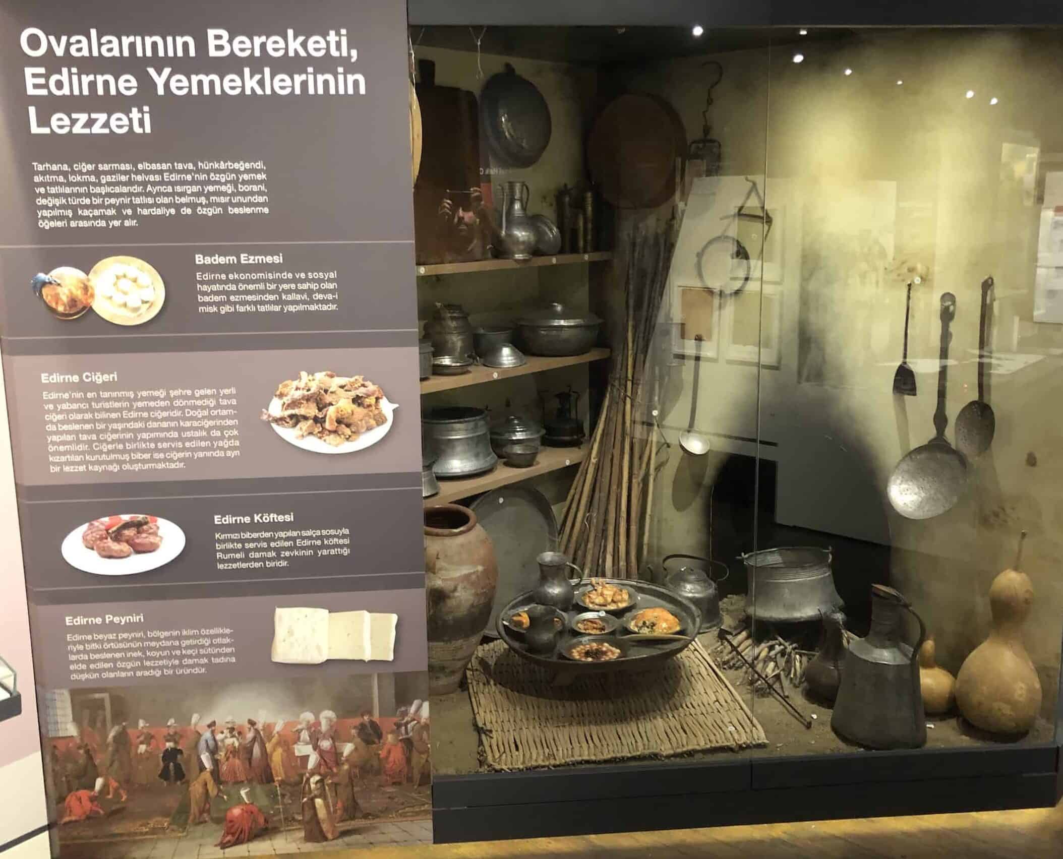 Local cuisine exhibit at the Edirne City Museum in the Edirne historic city center, Turkey