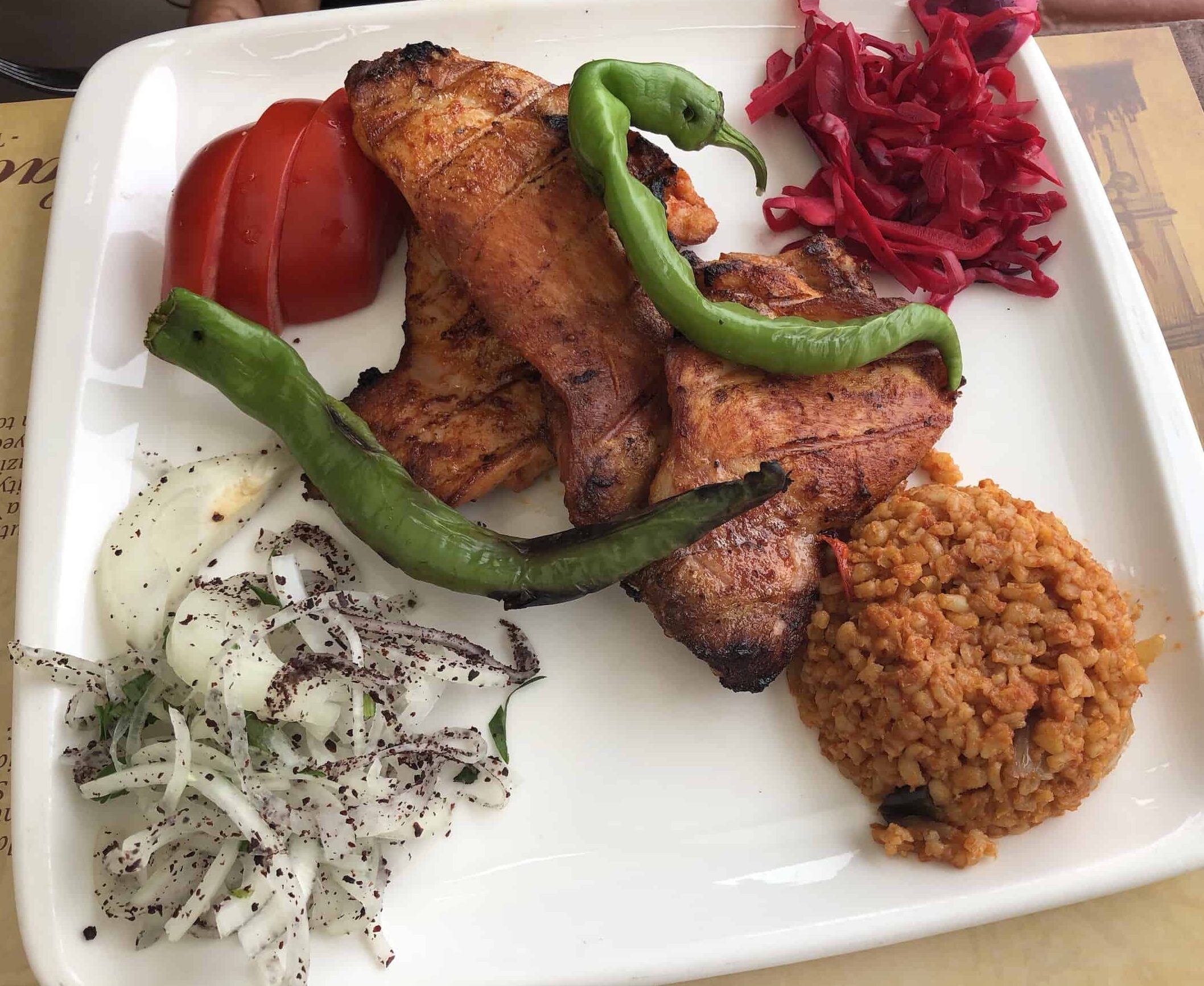 Grilled chicken at Hacı Dayı in Bursa, Turkey