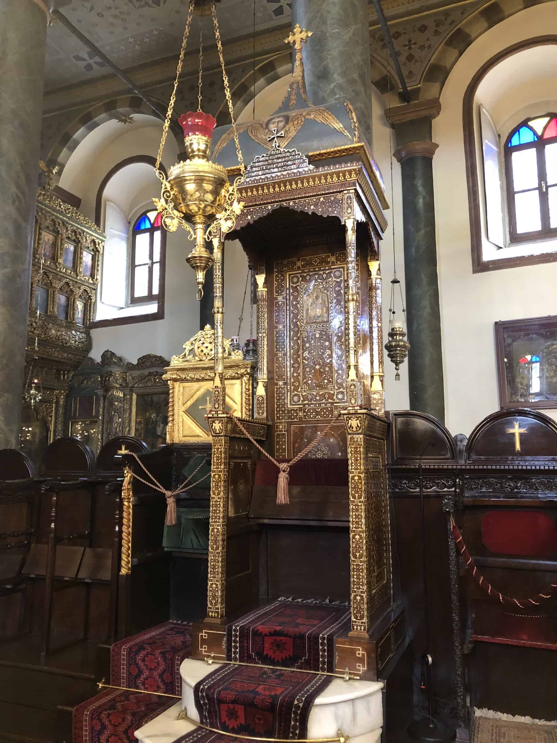 Patriarchal Throne at the Church of St. George, Ecumenical Patriarchate of Constantinople in Istanbul, Turkey