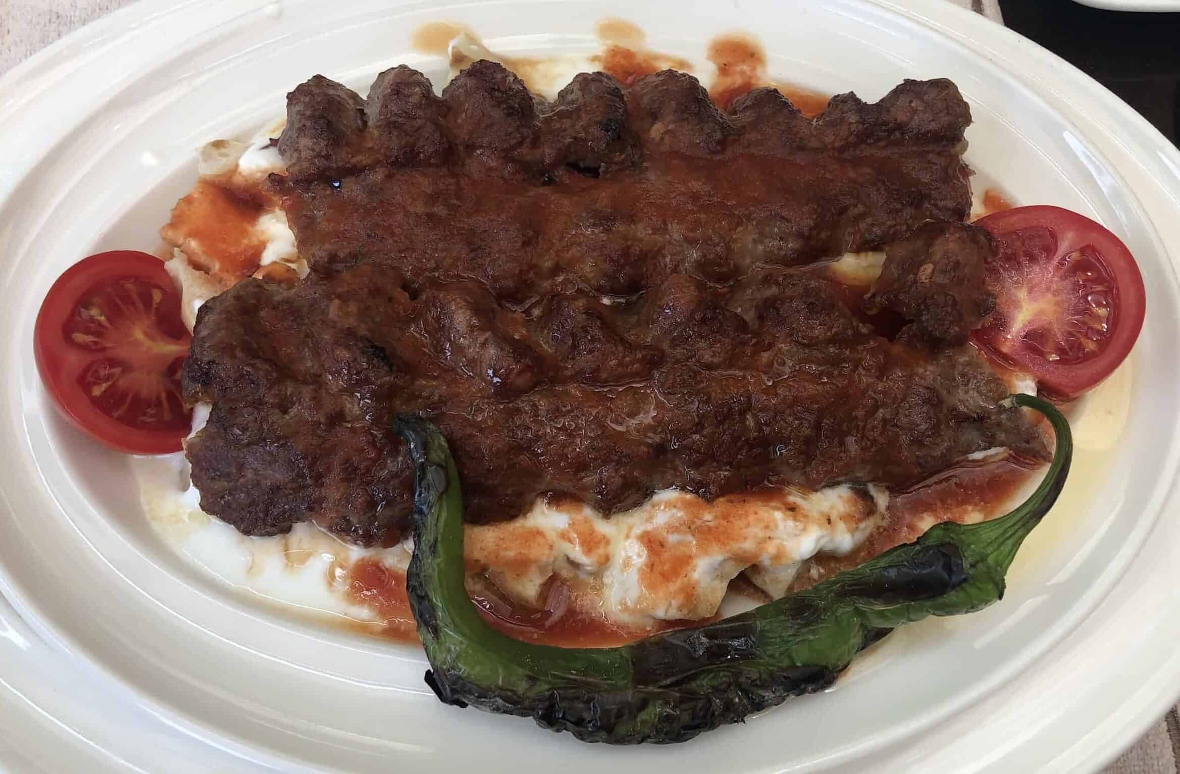 Yoğurtlu kebap at Hacı Dayı in Bursa, Turkey