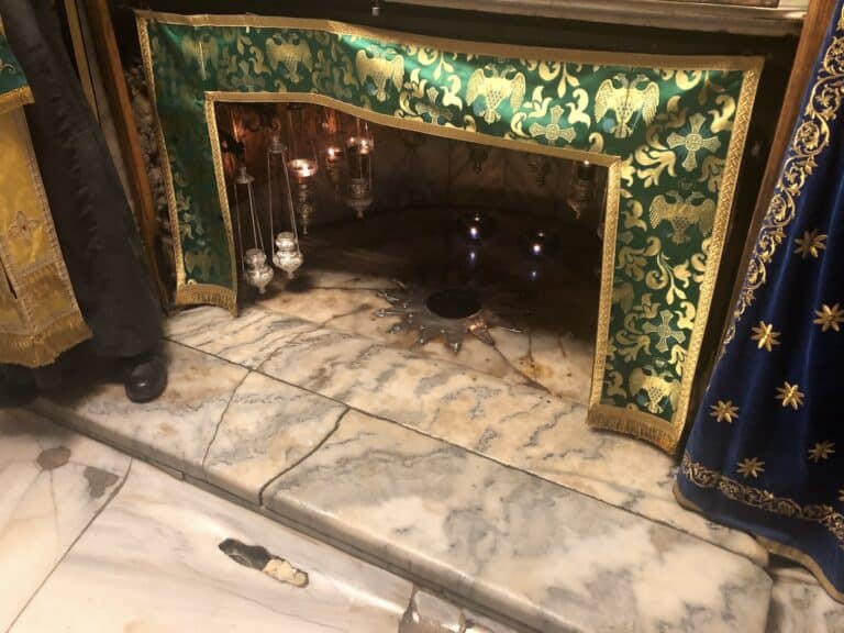 Altar of the Nativity at the Church of the Nativity in Bethlehem, Palestine