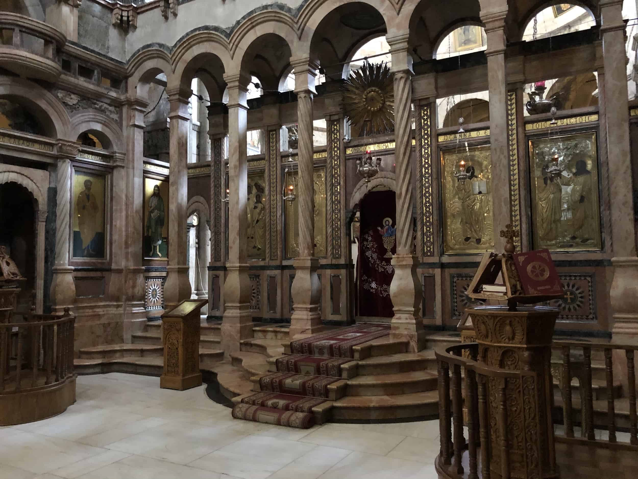 Iconostasis of the Catholicon at the Church of the Holy Sepulchre in Jerusalem