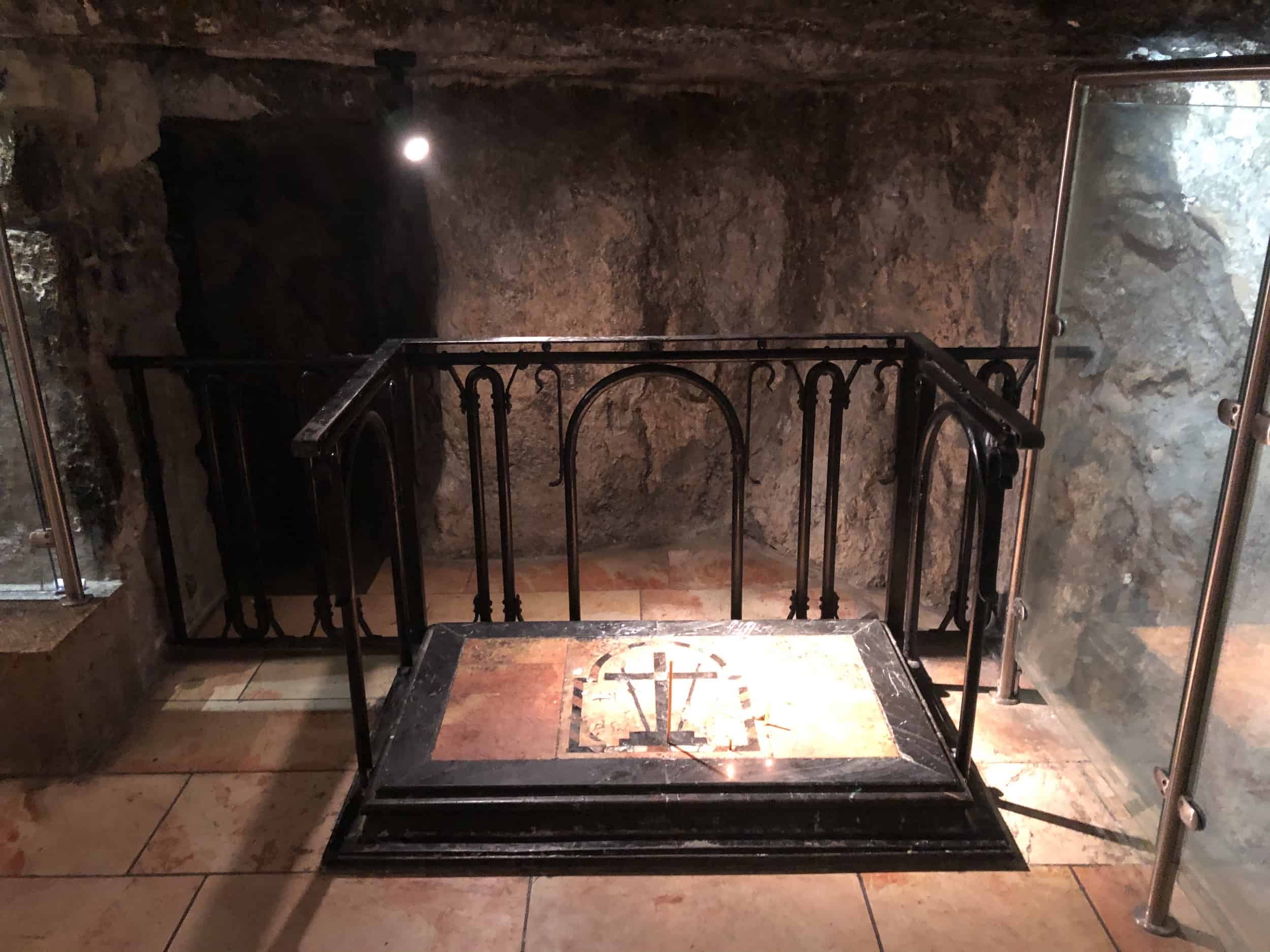 Location where the True Cross was discovered at the Church of the Holy Sepulchre in Jerusalem