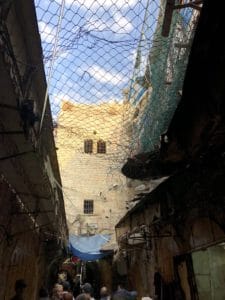 Protective net in the Old City of Hebron, Palestine