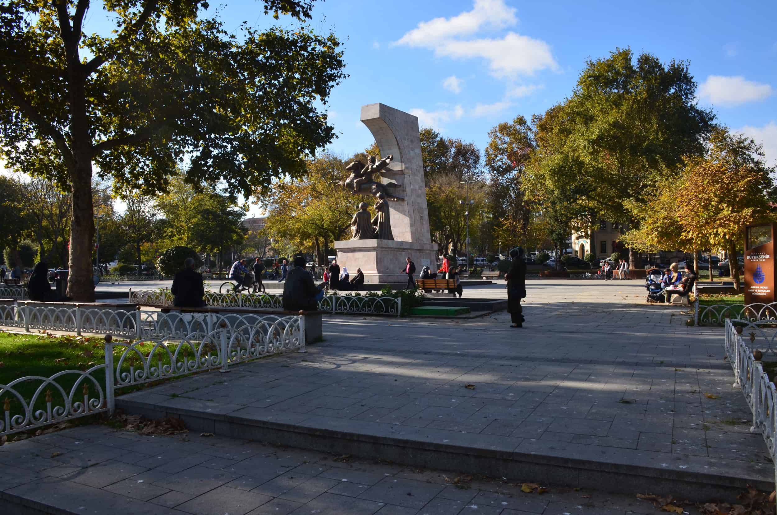 Fatih Memorial Park in Saraçhane, Istanbul, Turkey
