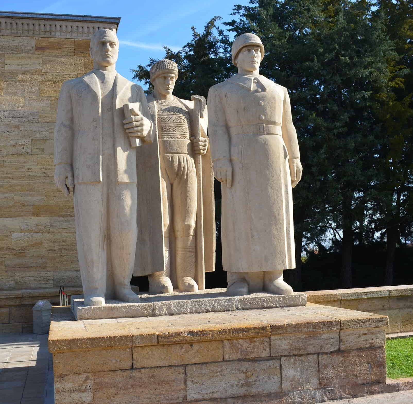 Male statue group at Anıtkabir in Ankara, Turkey