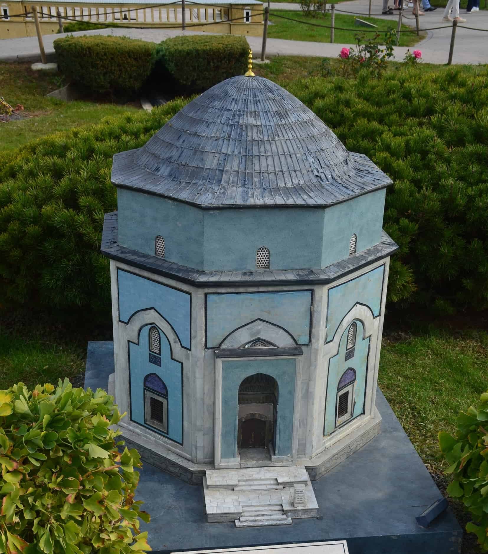 Model of the Green Tomb, Bursa, 15th century at Miniatürk in Istanbul, Turkey