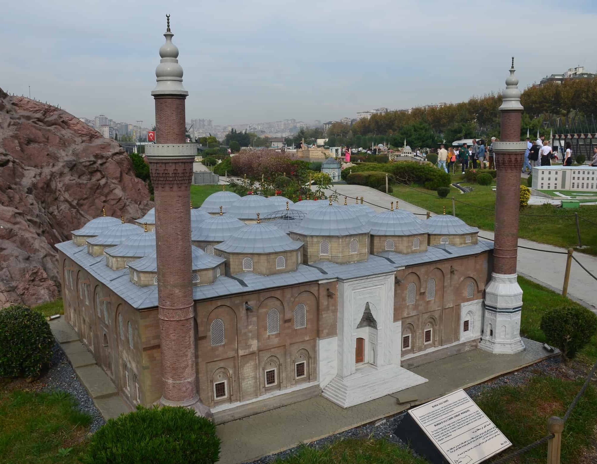 Model of the Grand Mosque of Bursa, 15th century at Miniatürk in Istanbul, Turkey