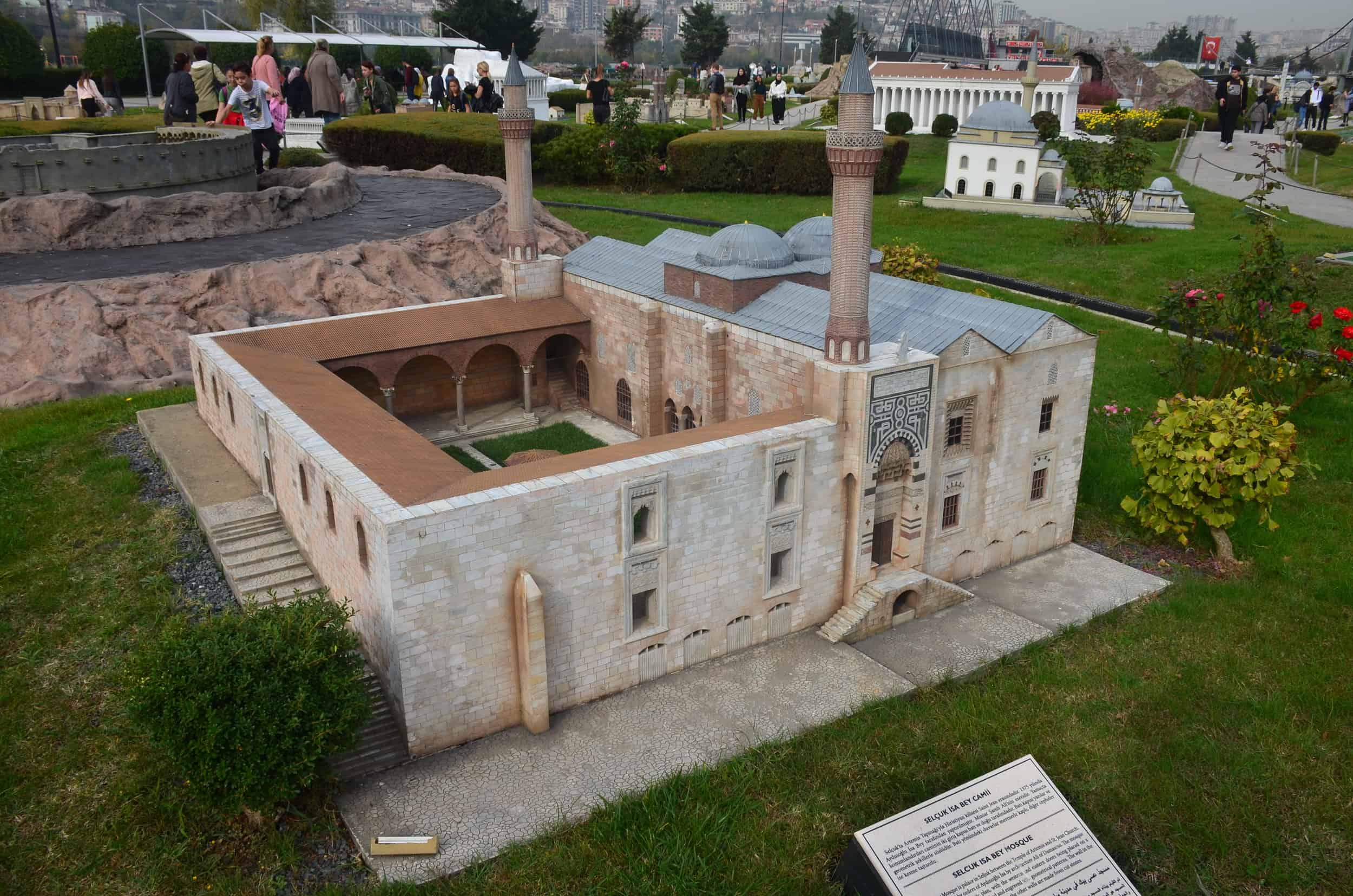 Model of the Isa Bey Mosque, Selçuk, 14th century at Miniatürk in Istanbul, Turkey