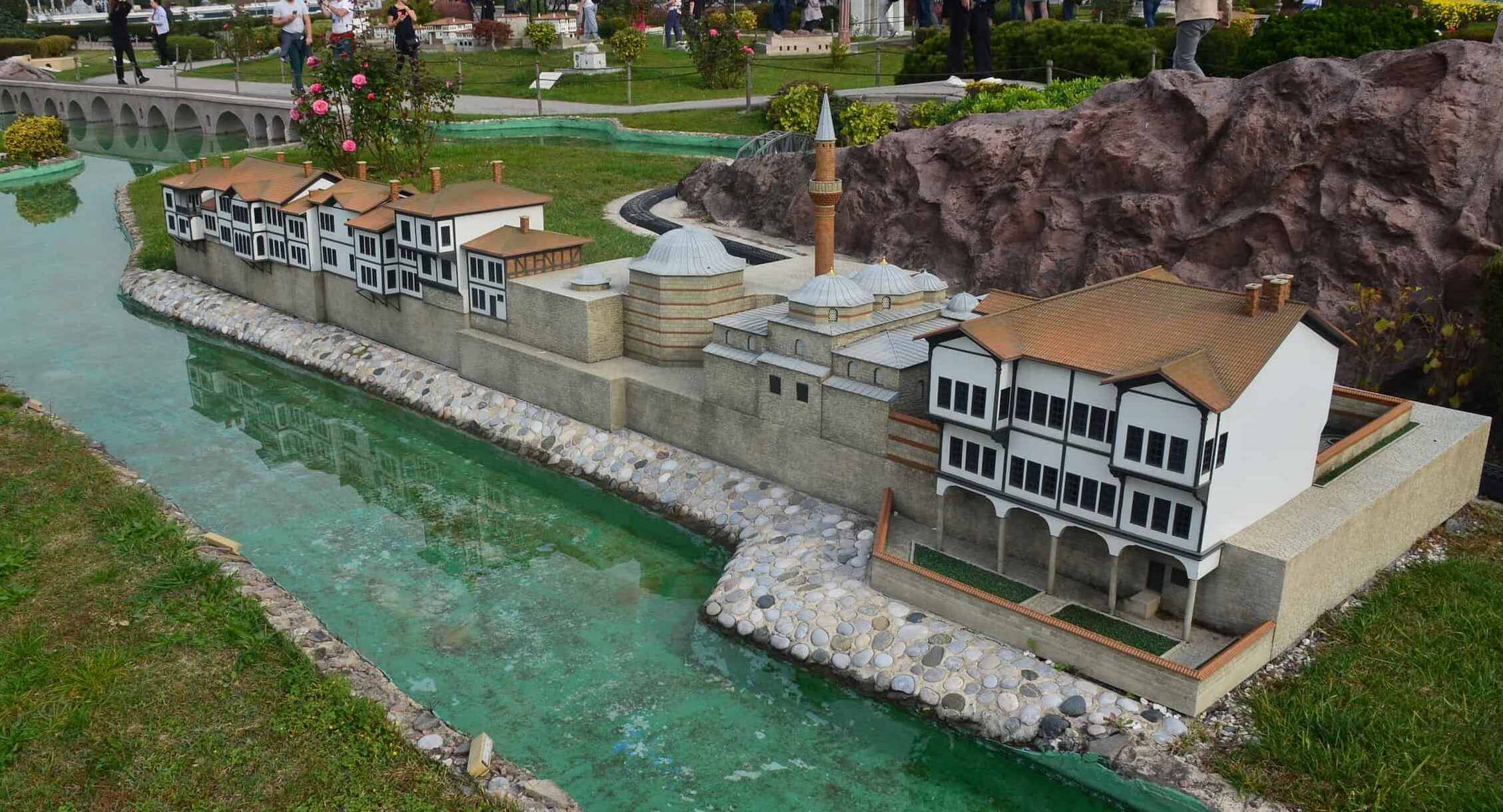 Model of the Amasya Yalıboyu Houses, 19th-20th centuries at Miniatürk in Istanbul, Turkey