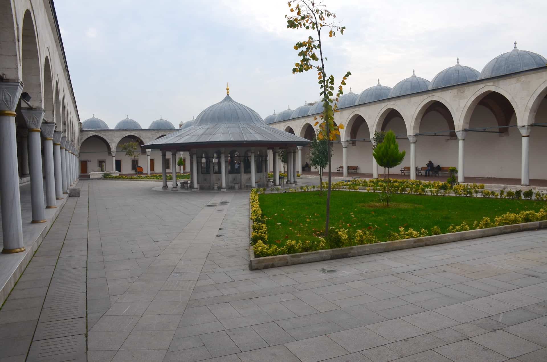 Courtyard at the Mihrimah Sultan Mosque in Edirnekapı, Istanbul, Turkey