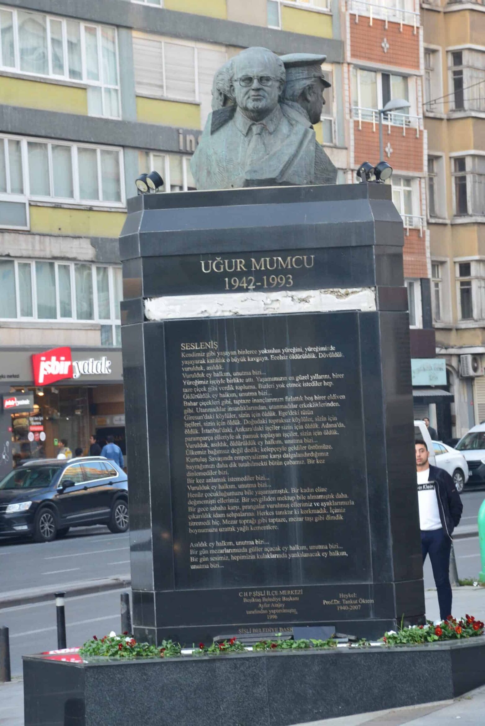 Uğur Mumcu memorial in Osmanbey, Istanbul, Turkey