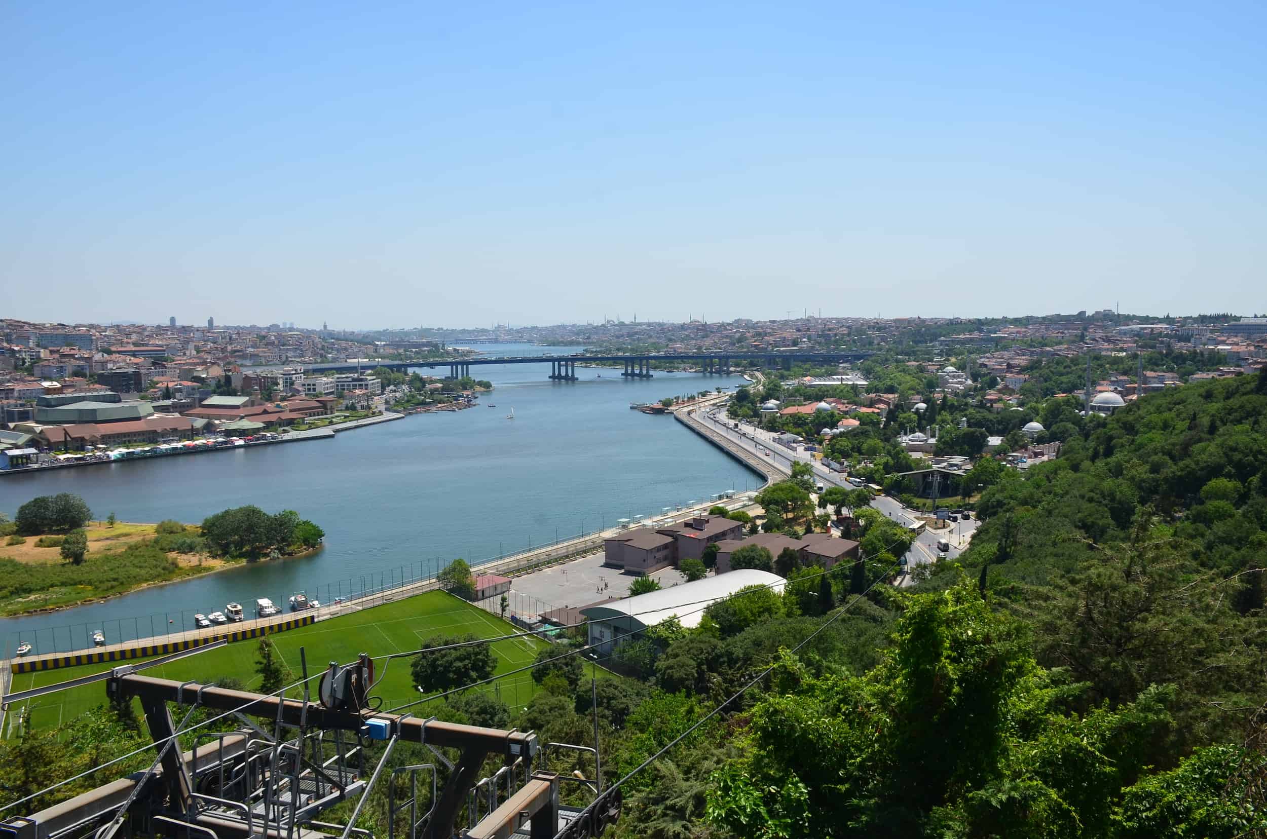 Looking towards the Bosporus at Pierre Loti Hill in Istanbul, Turkey