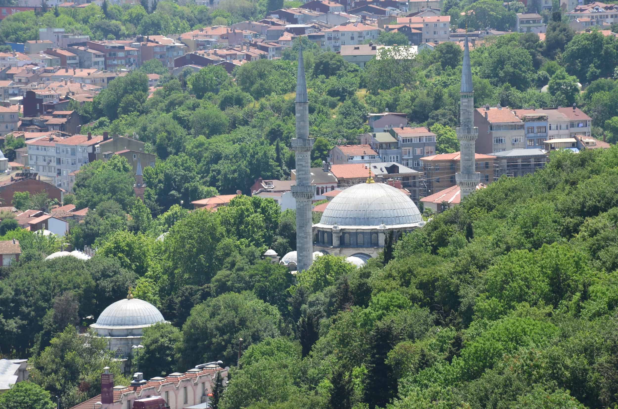 Looking down at the Eyüp Sultan Mosque