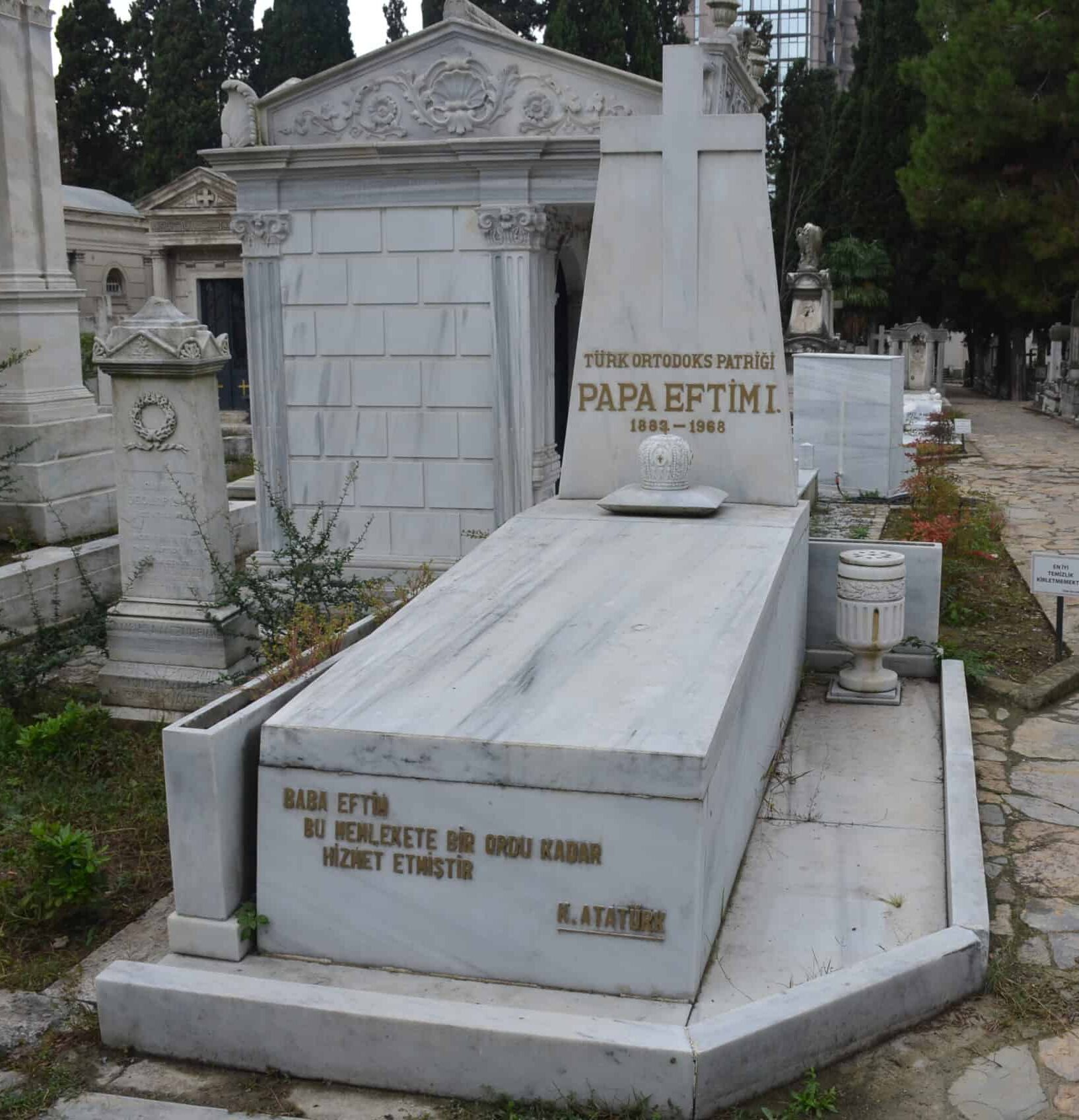 Tomb of Papa Eftim I at the Greek Orthodox Cemetery in Şişli, Istanbul, Turkey