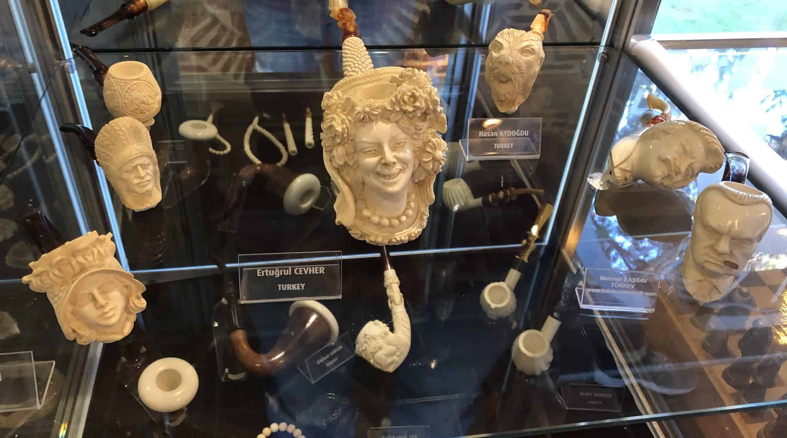 Meerschaum pipes at the Kurşunlu Complex in Odunpazarı, Eskişehir, Turkey