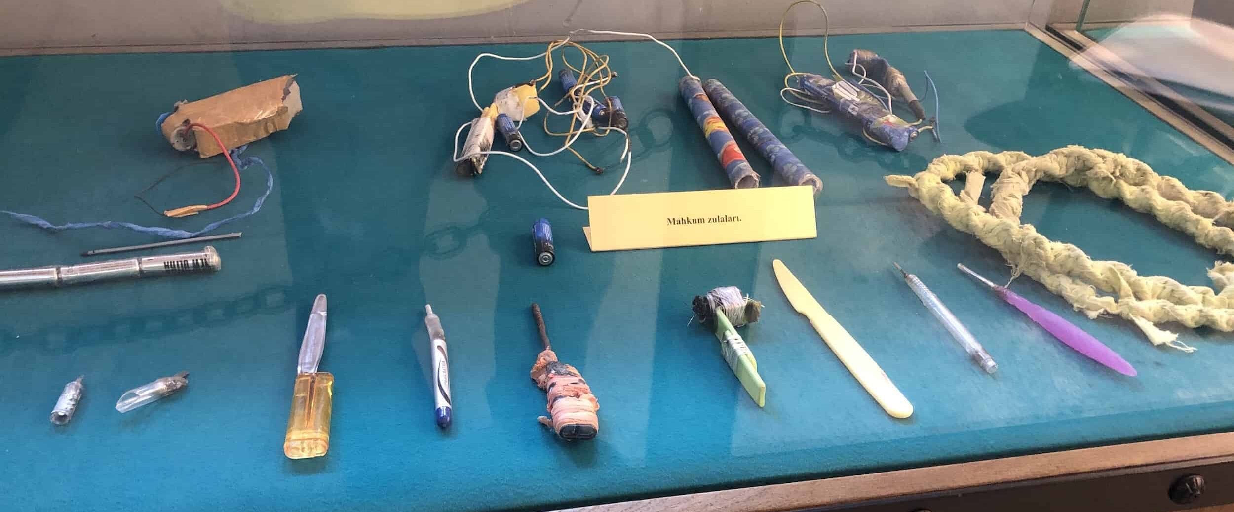 Homemade weapons in the 2nd Ward at Ulucanlar Prison in Ankara, Turkey