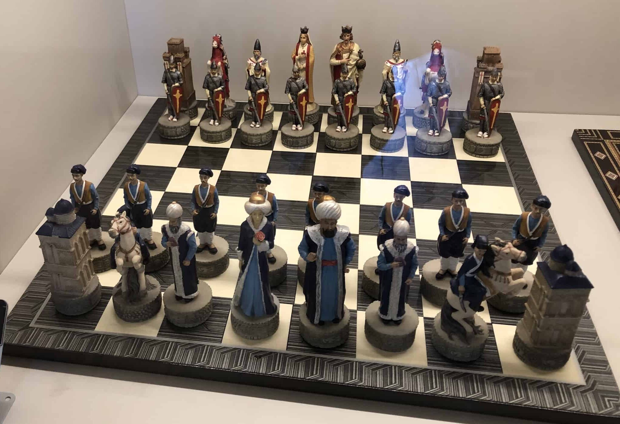 The Crusades chess set (Turkey) at the Gökyay Foundation Chess Museum in Ankara, Turkey