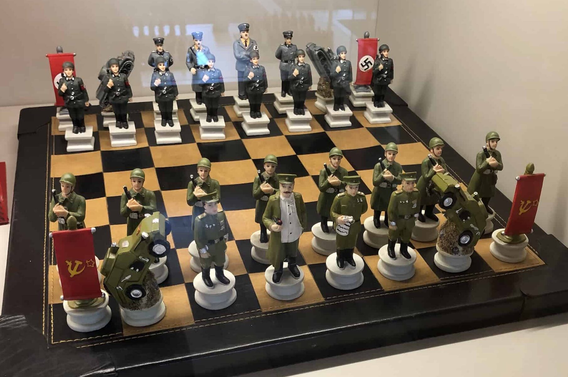 Soviets vs Nazis chess set (Germany) at the Gökyay Foundation Chess Museum in Ankara, Turkey