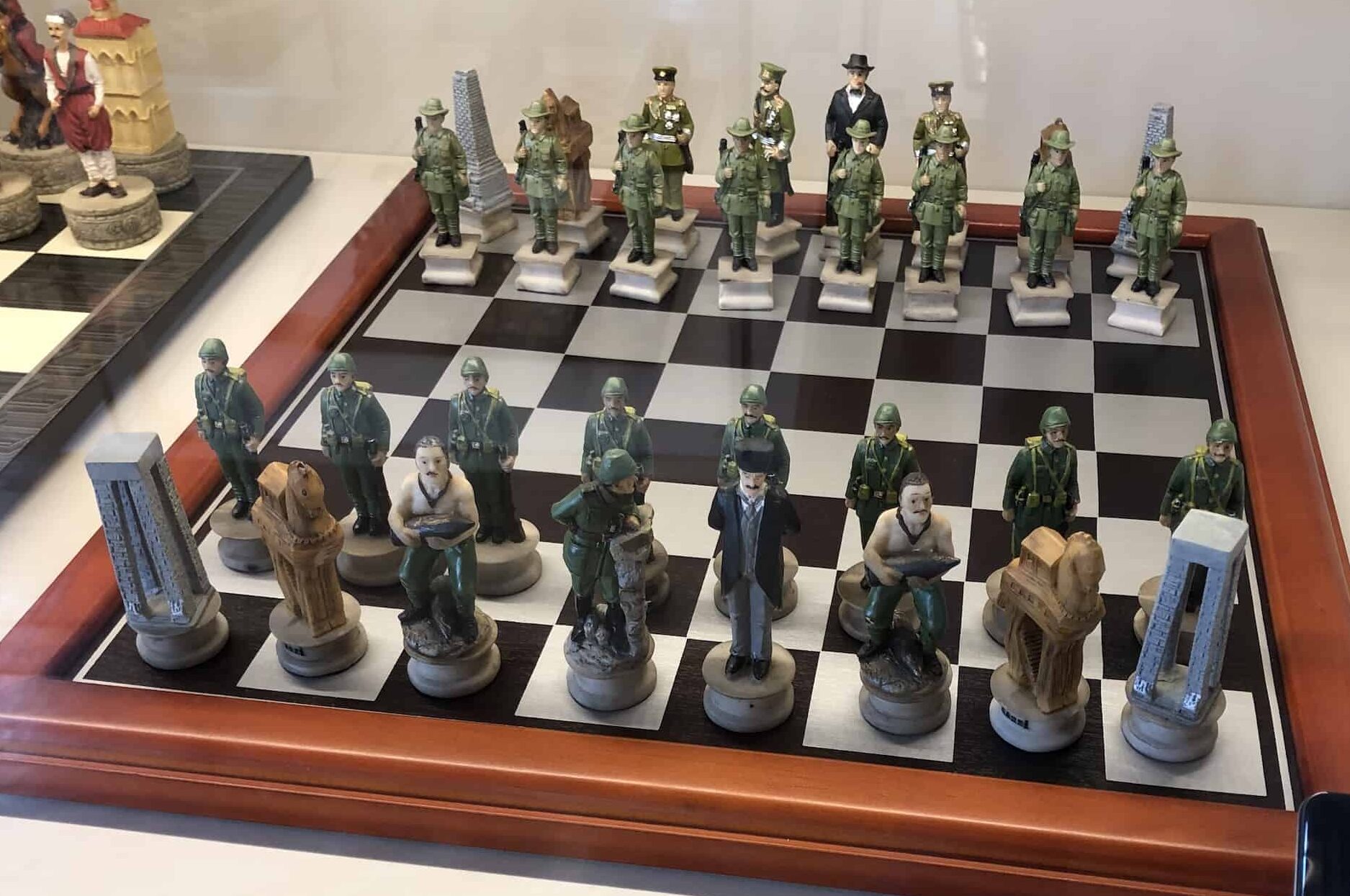 Gallipoli Campaign chess set (Turkey) at the Gökyay Foundation Chess Museum in Ankara, Turkey