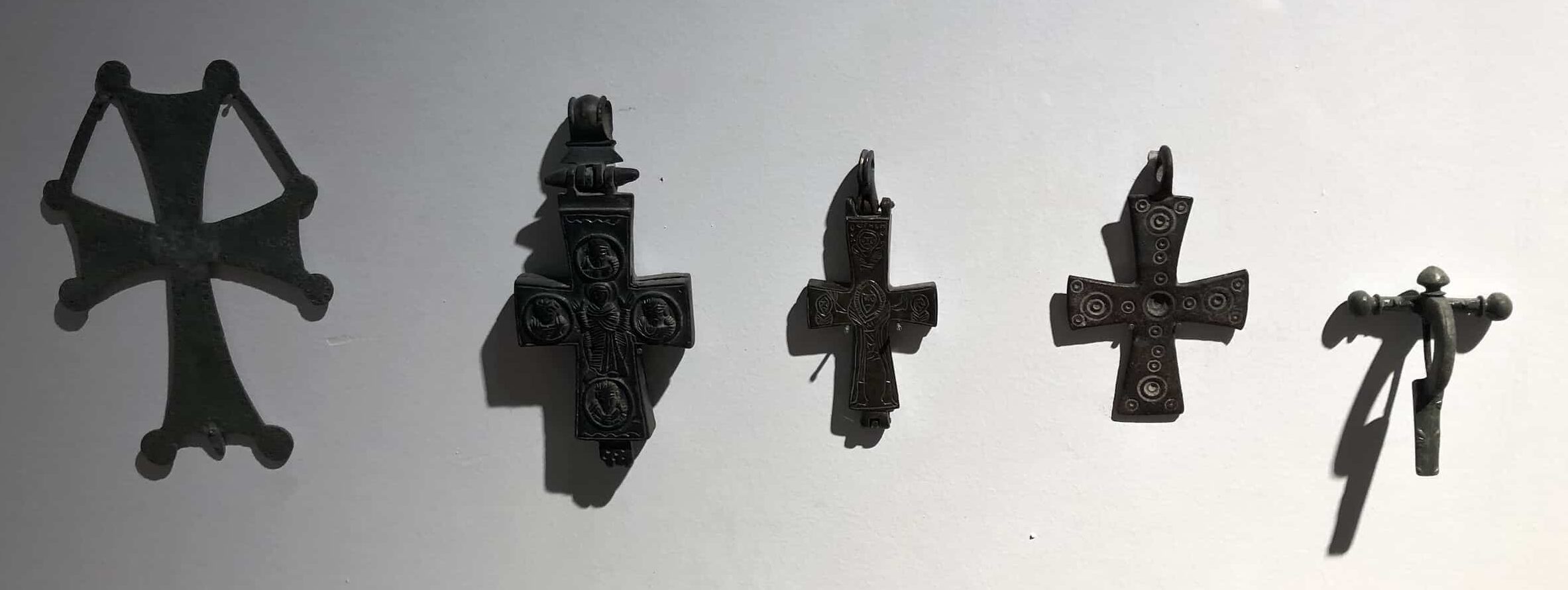 Bronze crosses at the Erimtan Archaeology and Arts Museum in Ankara, Turkey