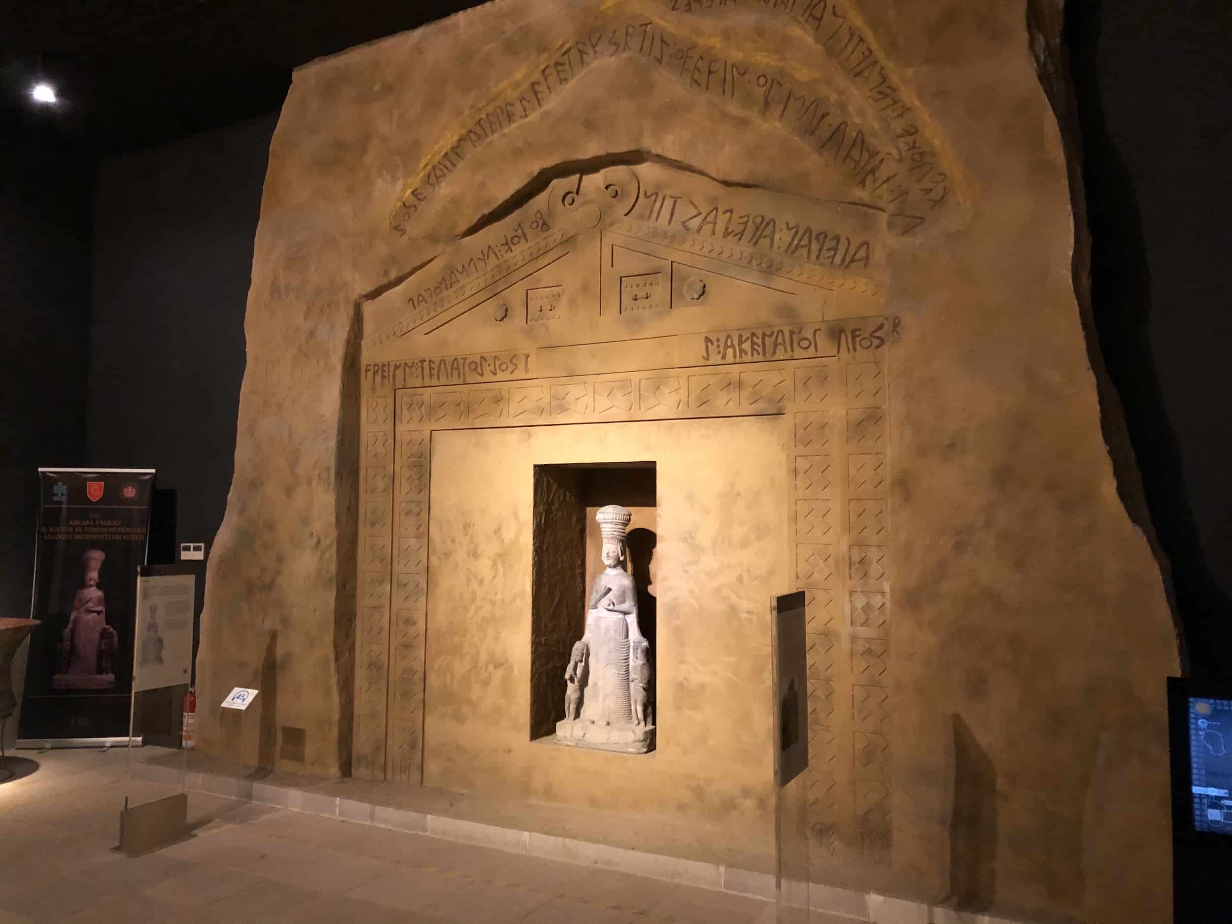 Replica of the Midas Monument at the Museum of Anatolian Civilizations in Ankara, Turkey