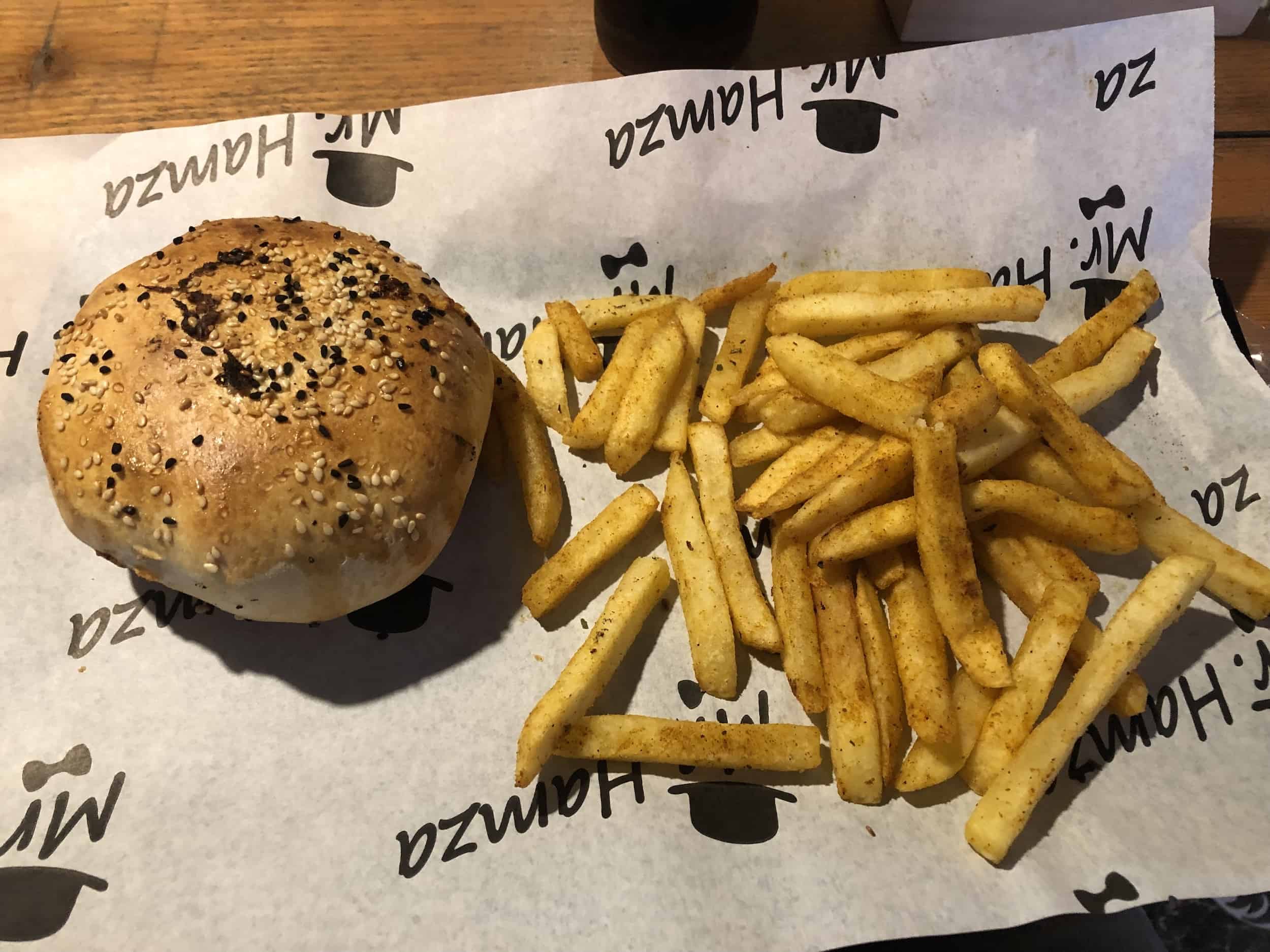 Burger at Mr. Hamza in Osmanbey, Şişli, Istanbul, Turkey