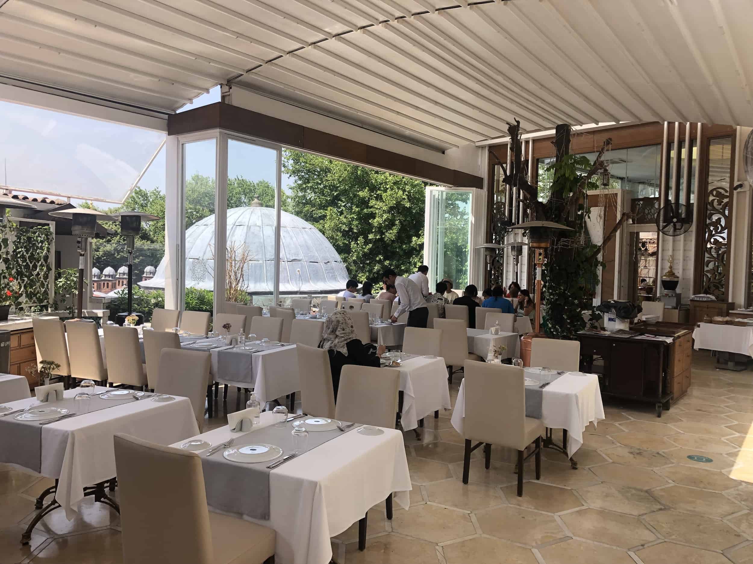 Dining room at Matbah in Sultanahmet, Istanbul, Turkey