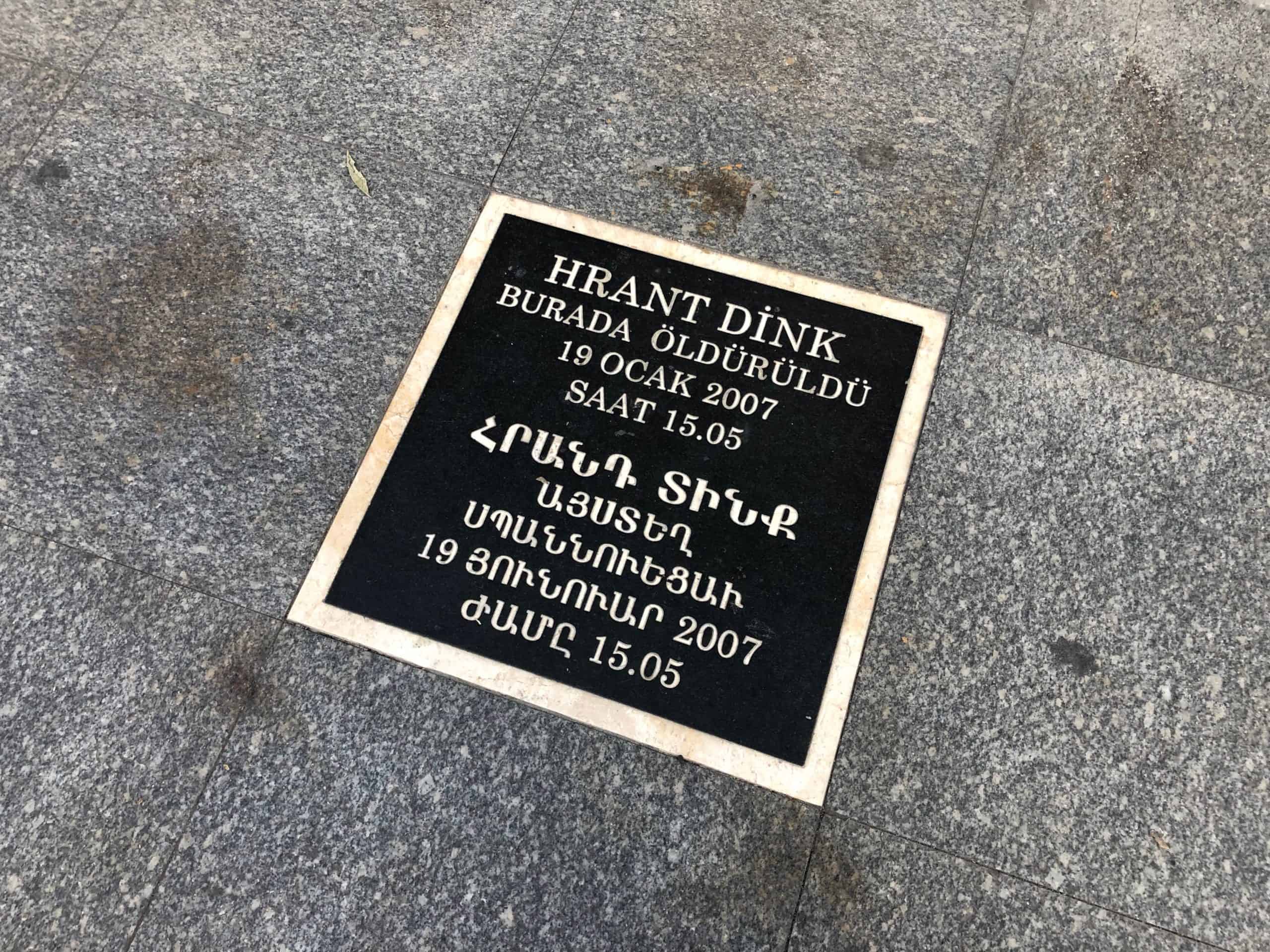 Hrant Dink memorial in Osmanbey, Istanbul, Turkey