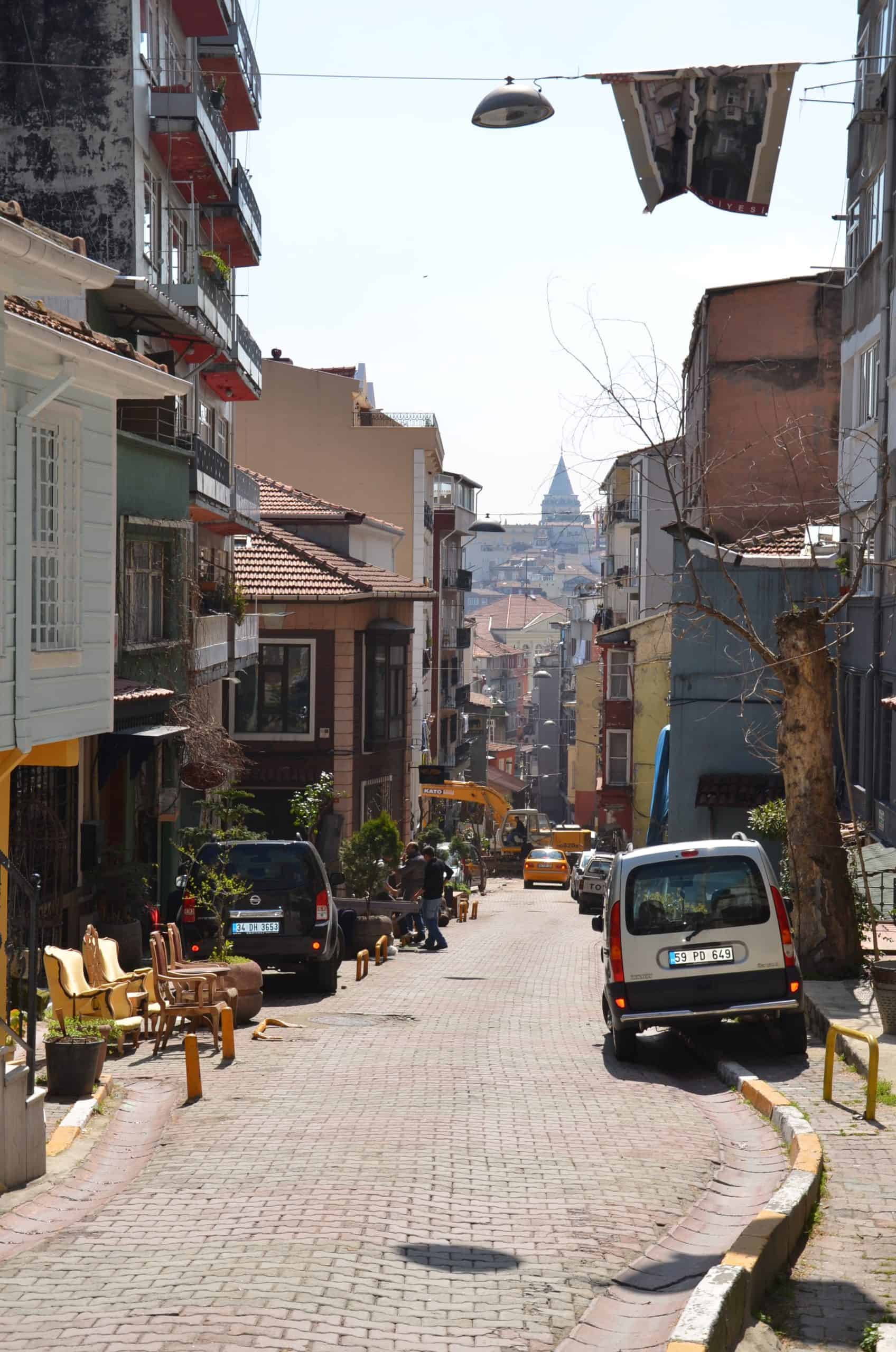 Çukur Cuma Street in Çukurcuma, Istanbul, Turkey