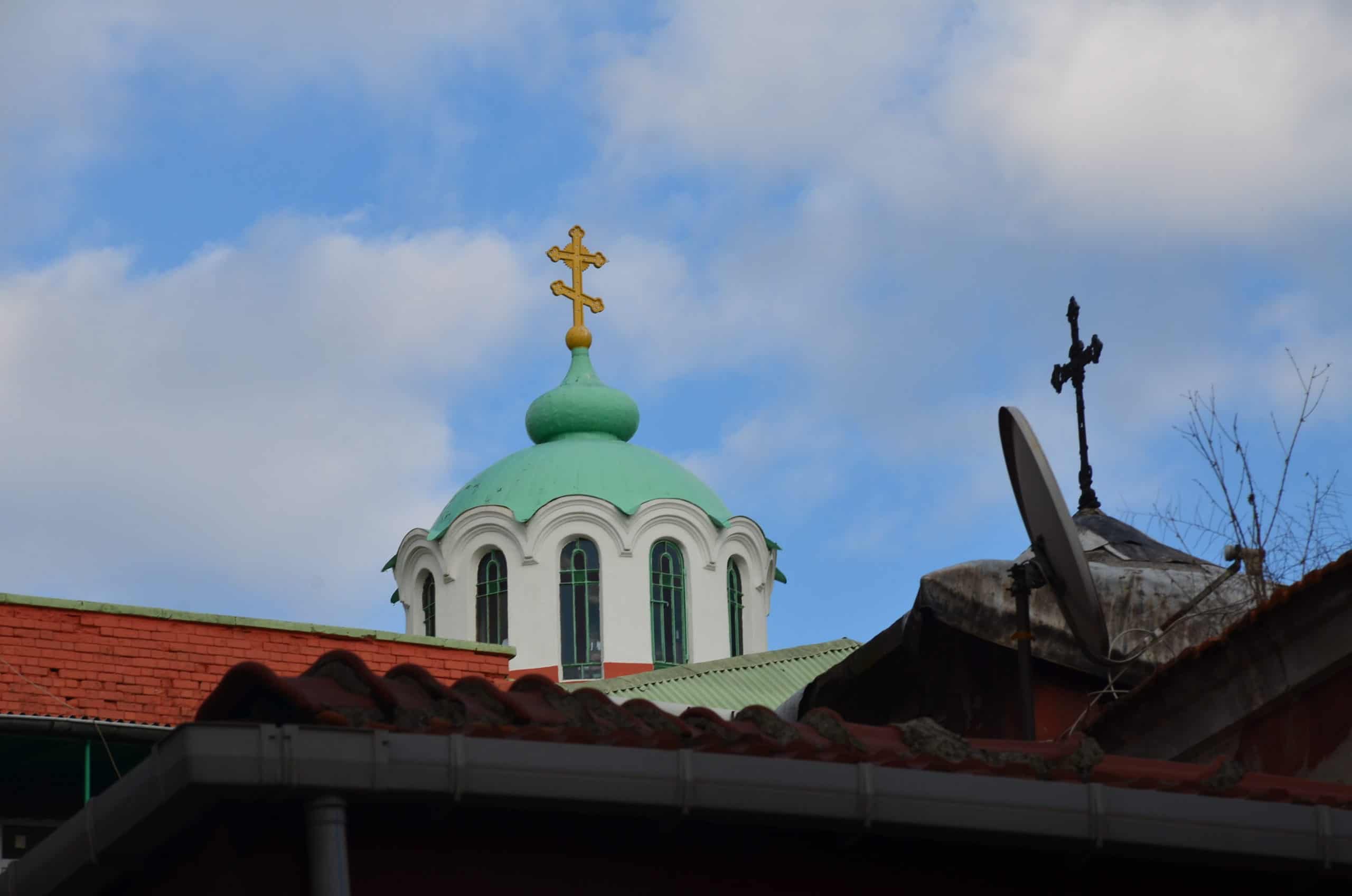 Dome of St. Andrew Russian Orthodox Church in Karaköy, Istanbul, Turkey