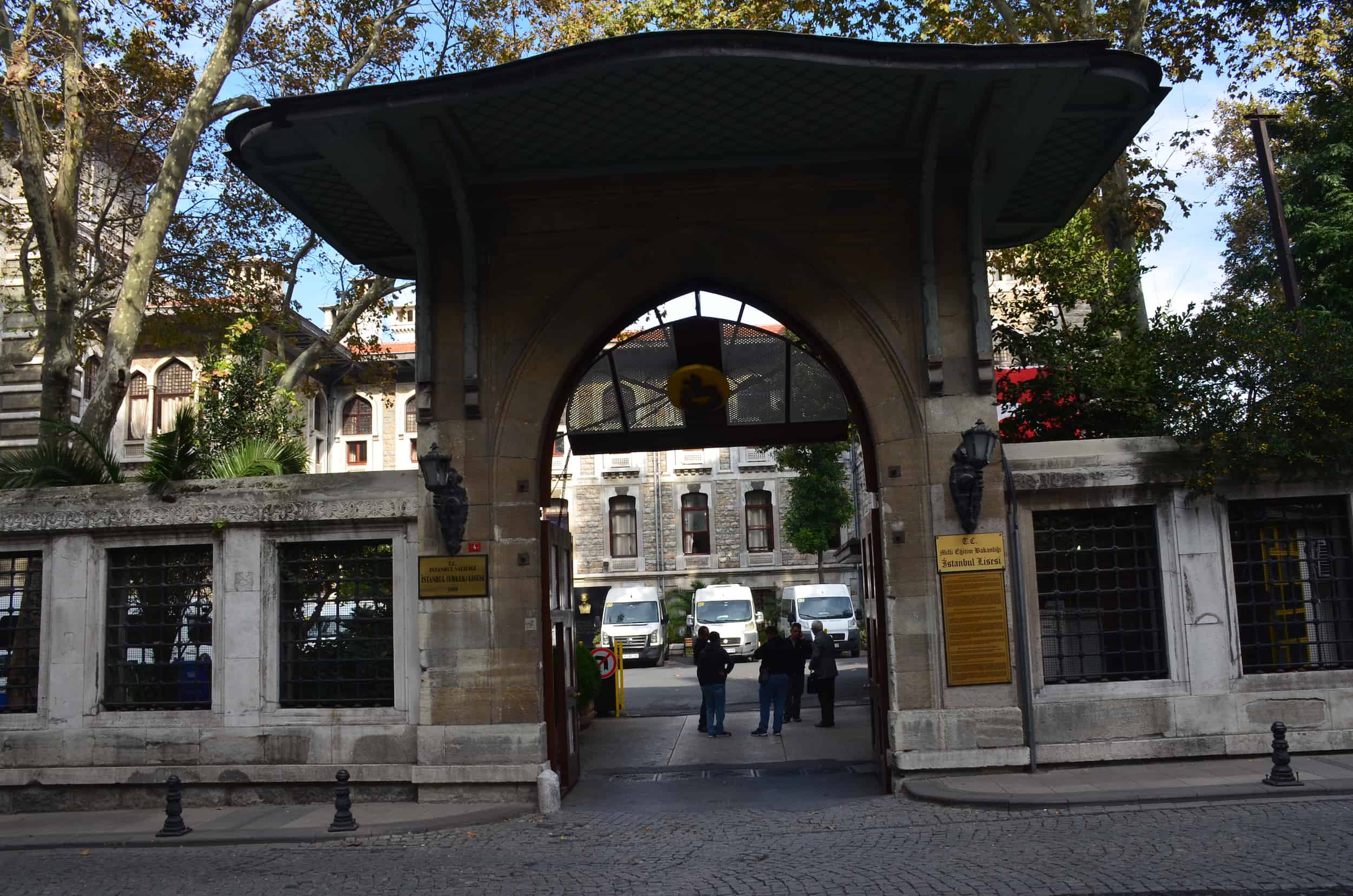 Gates to Istanbul High School in Cağaloğlu, Istanbul, Turkey