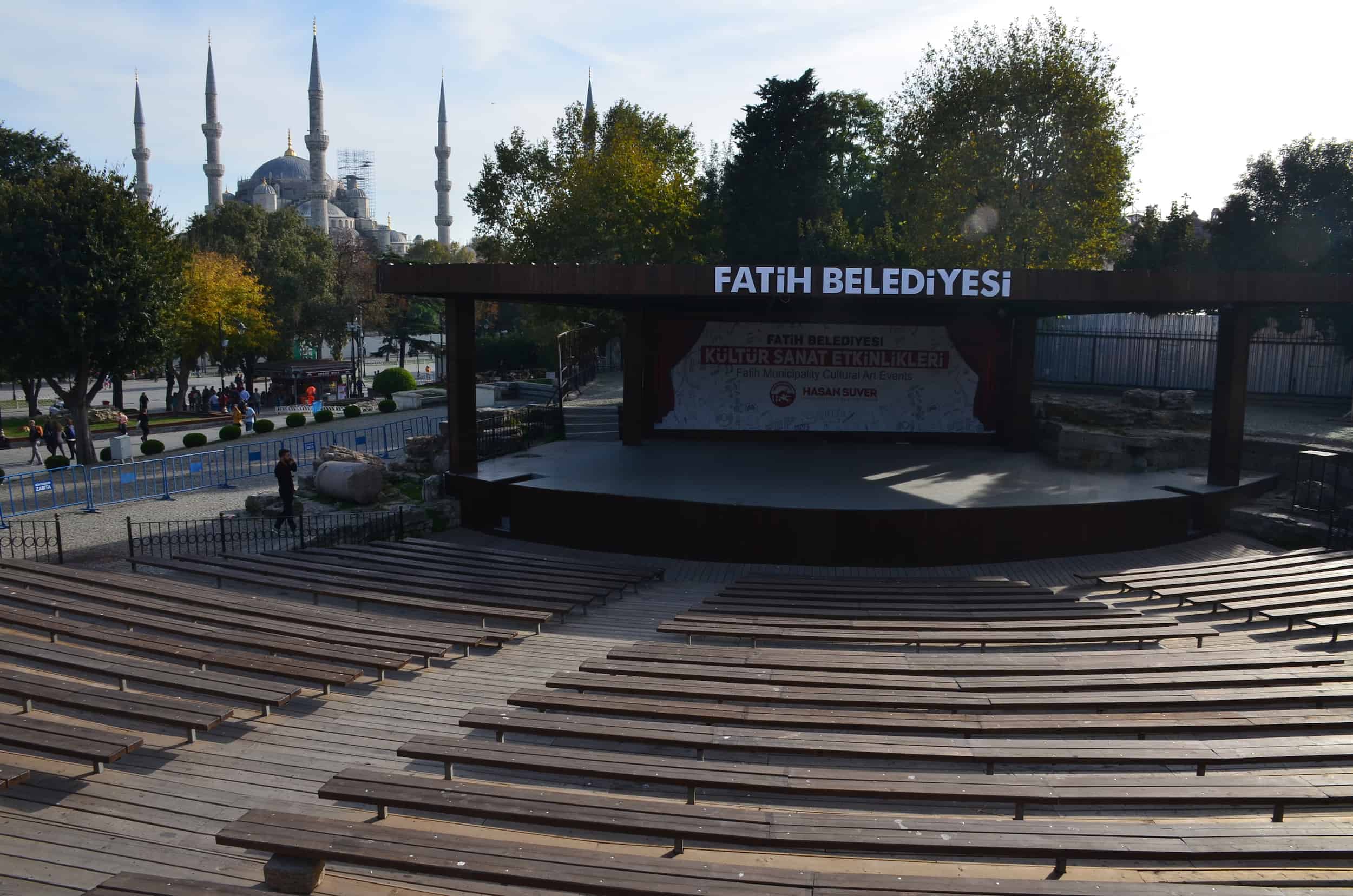 Amphitheater at Mehmet Akif Ersoy Park on the Divan Yolu in Istanbul, Turkey