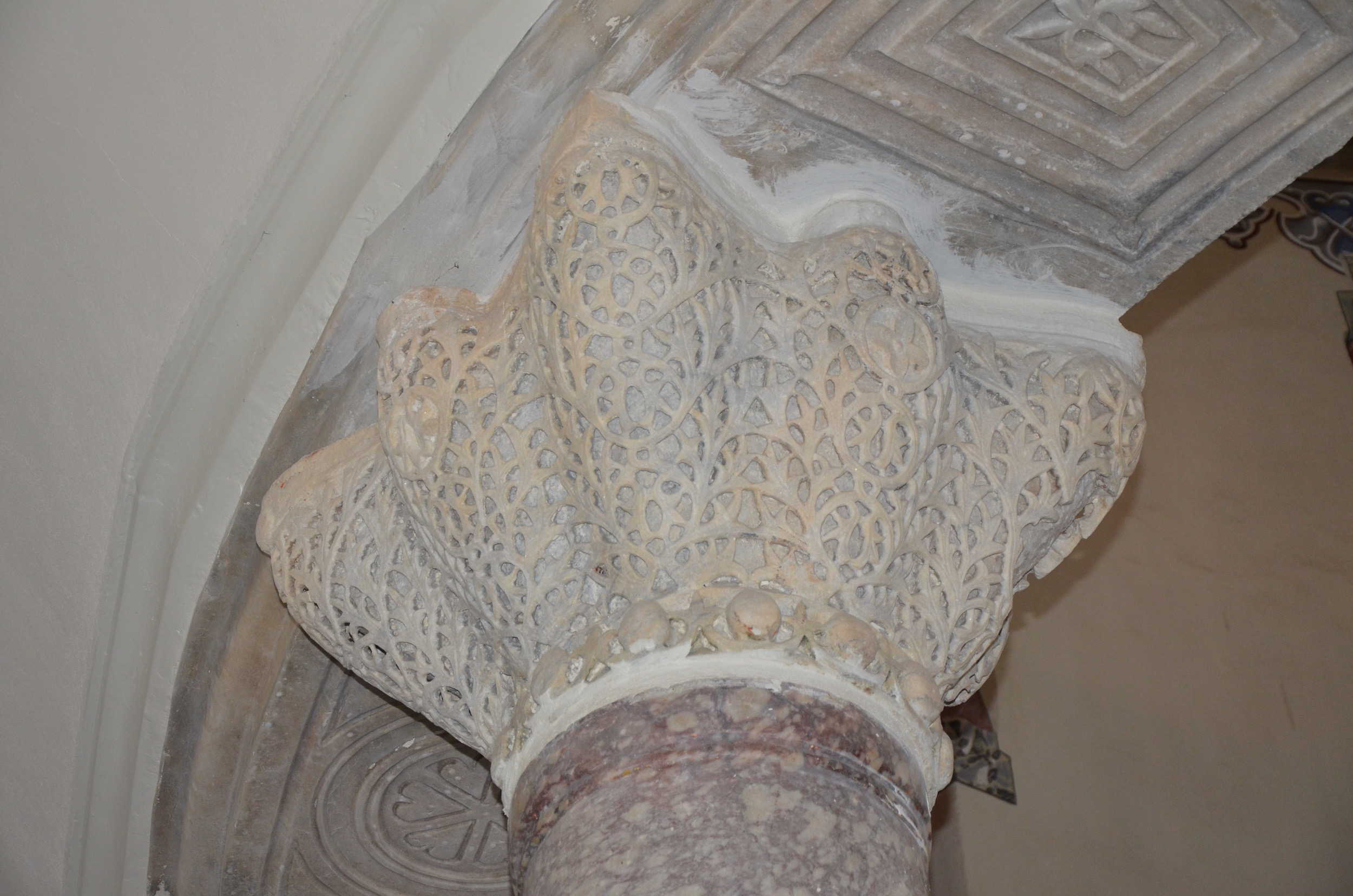 Column capital at the Little Hagia Sophia Mosque in Istanbul, Turkey