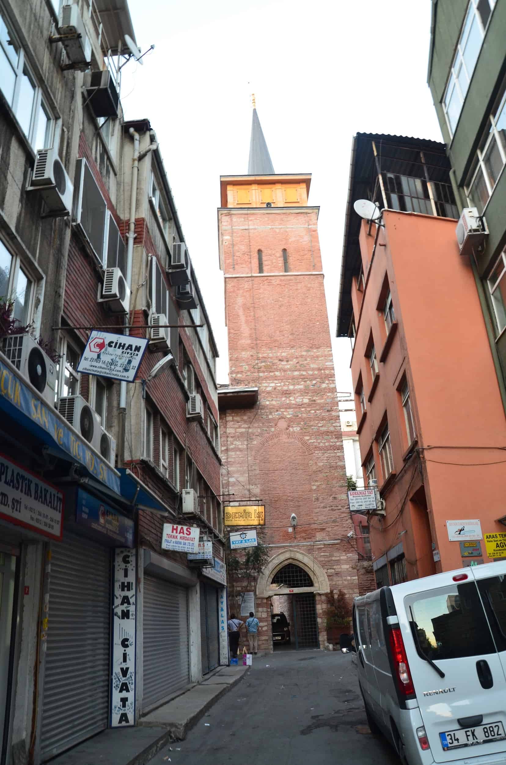 Bell tower of the Arab Mosque in Istanbul, Turkey