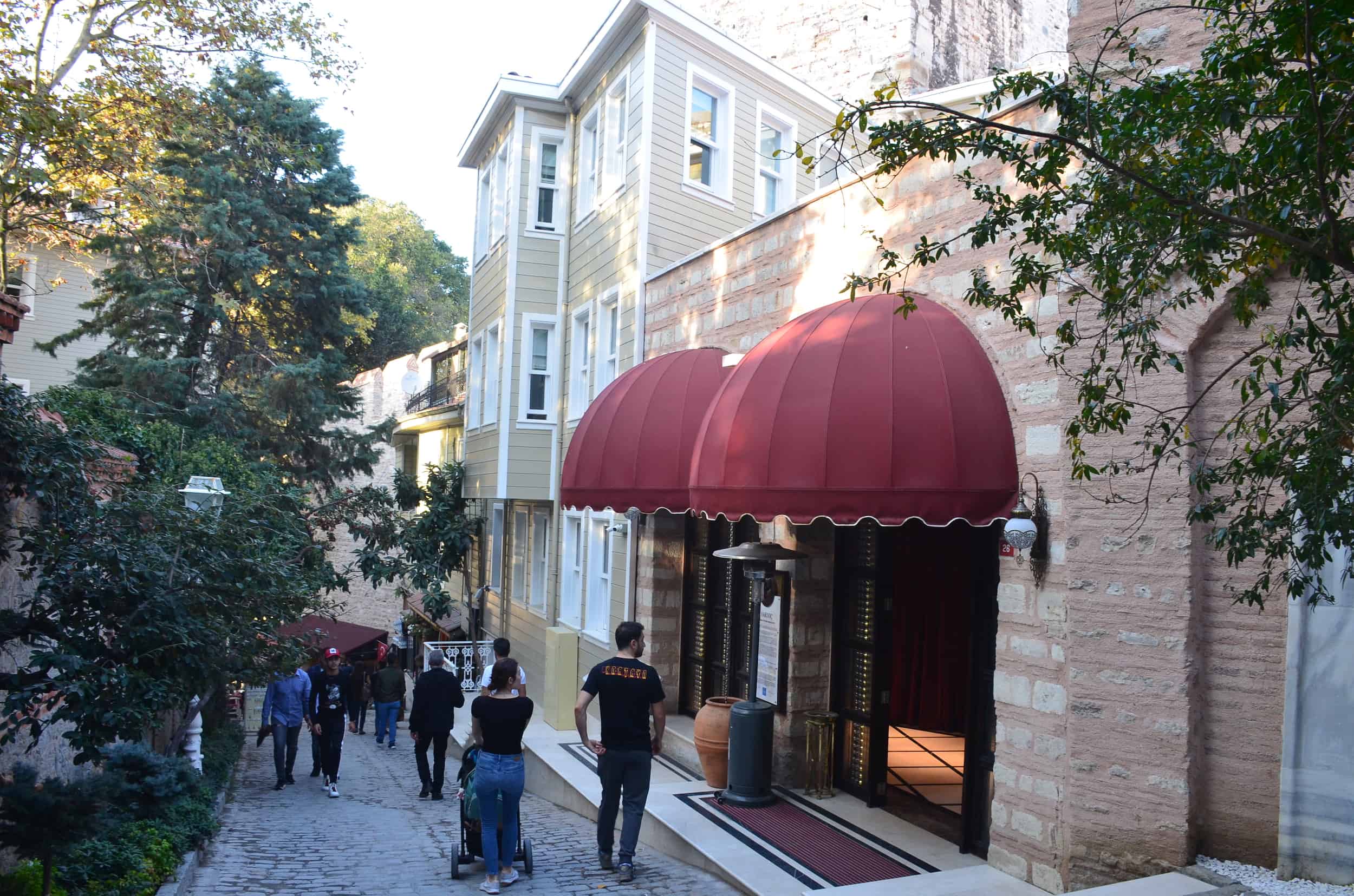 Cistern restaurant on Soğukçeşme Street in Sultanahmet, Istanbul, Turkey