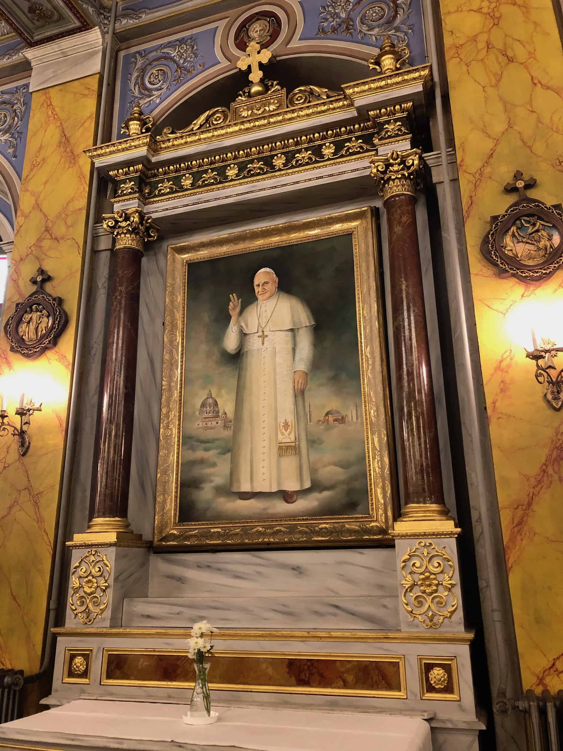 Altar of Pope John XXIII at Saint Esprit Cathedral in Elmadağ, Istanbul, Turkey