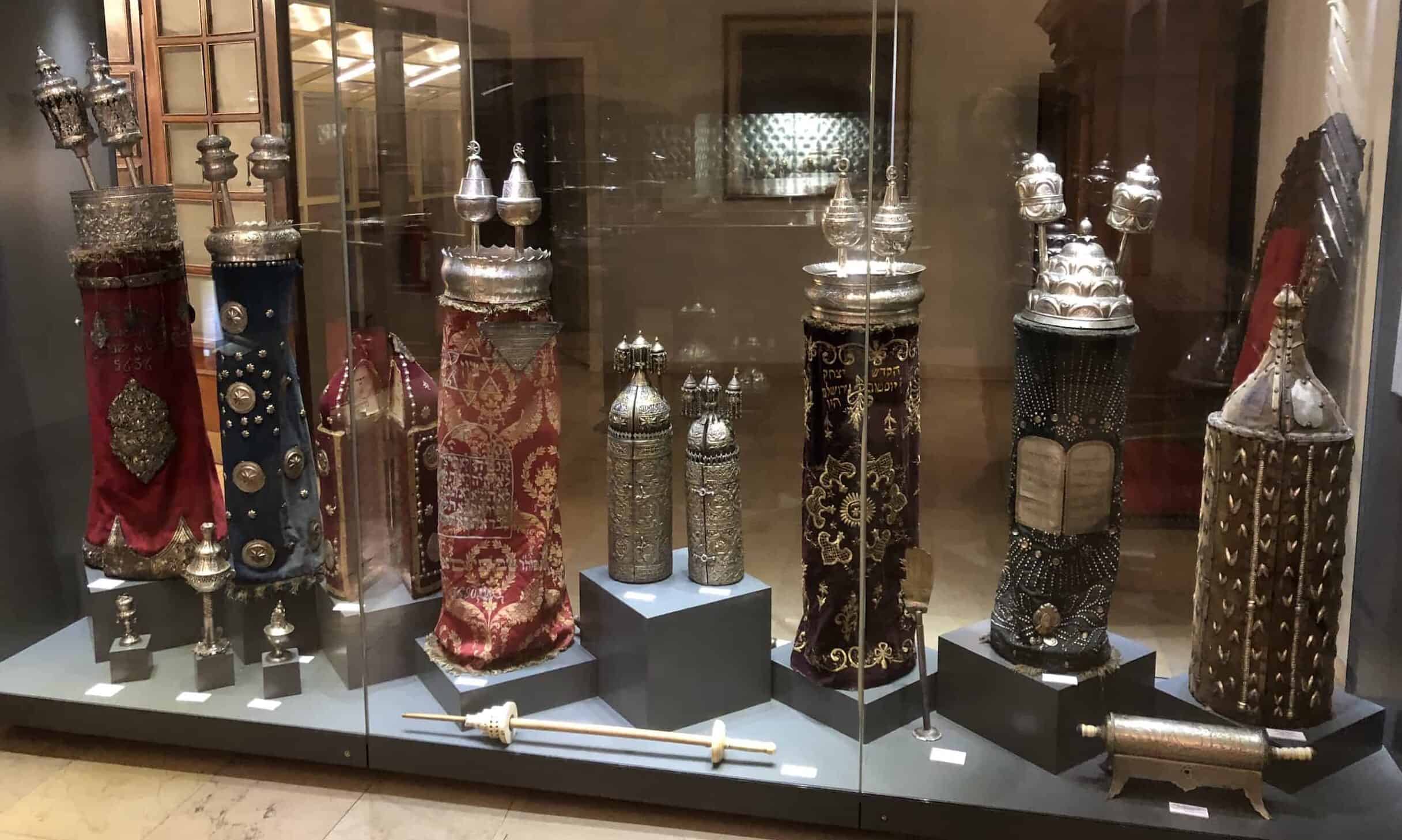 Torah scrolls at the Museum of Turkish Jews in Galata, Istanbul, Turkey