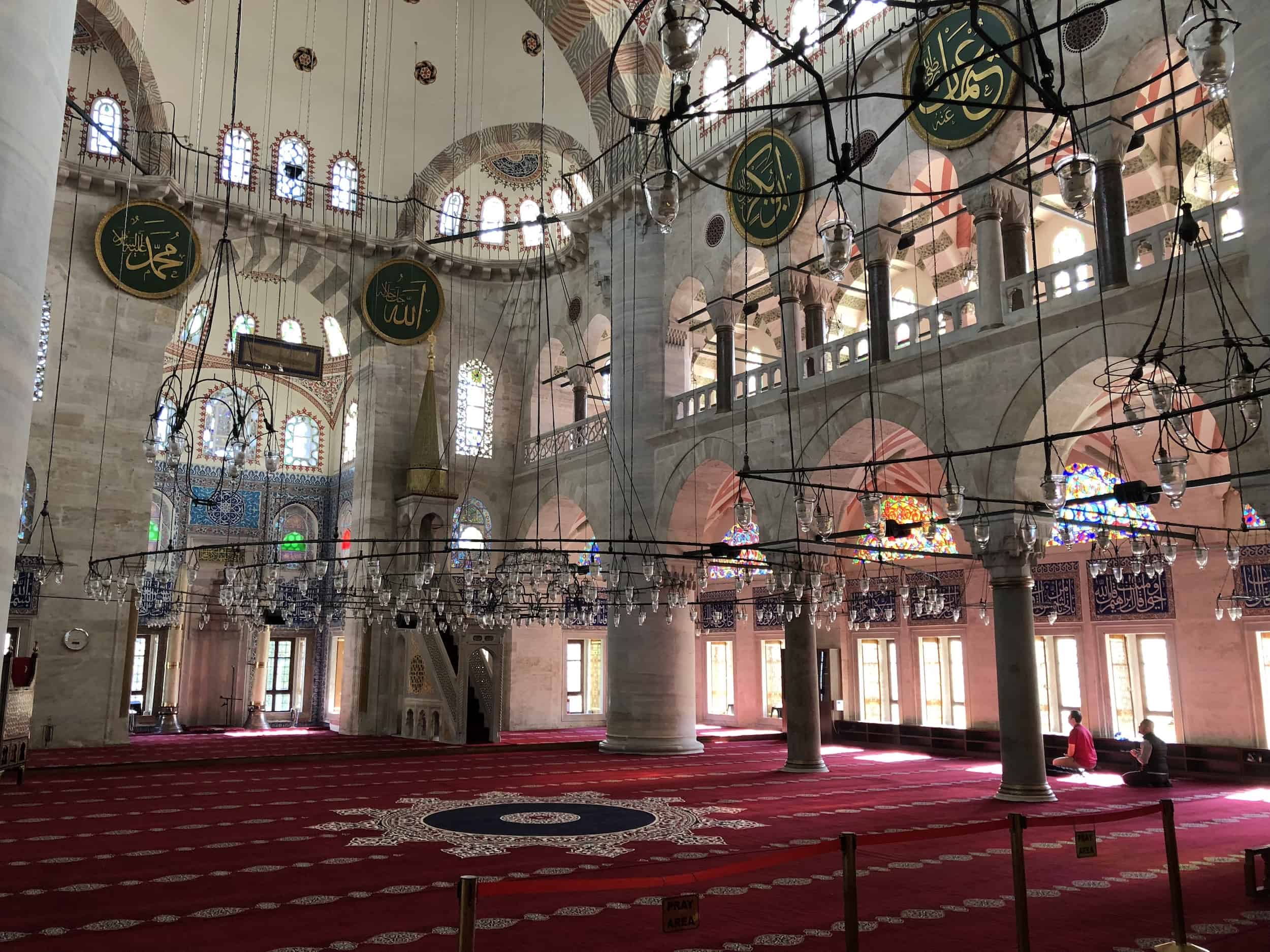 Prayer hall of the Kılıç Ali Pasha Mosque in Tophane, Istanbul, Turkey