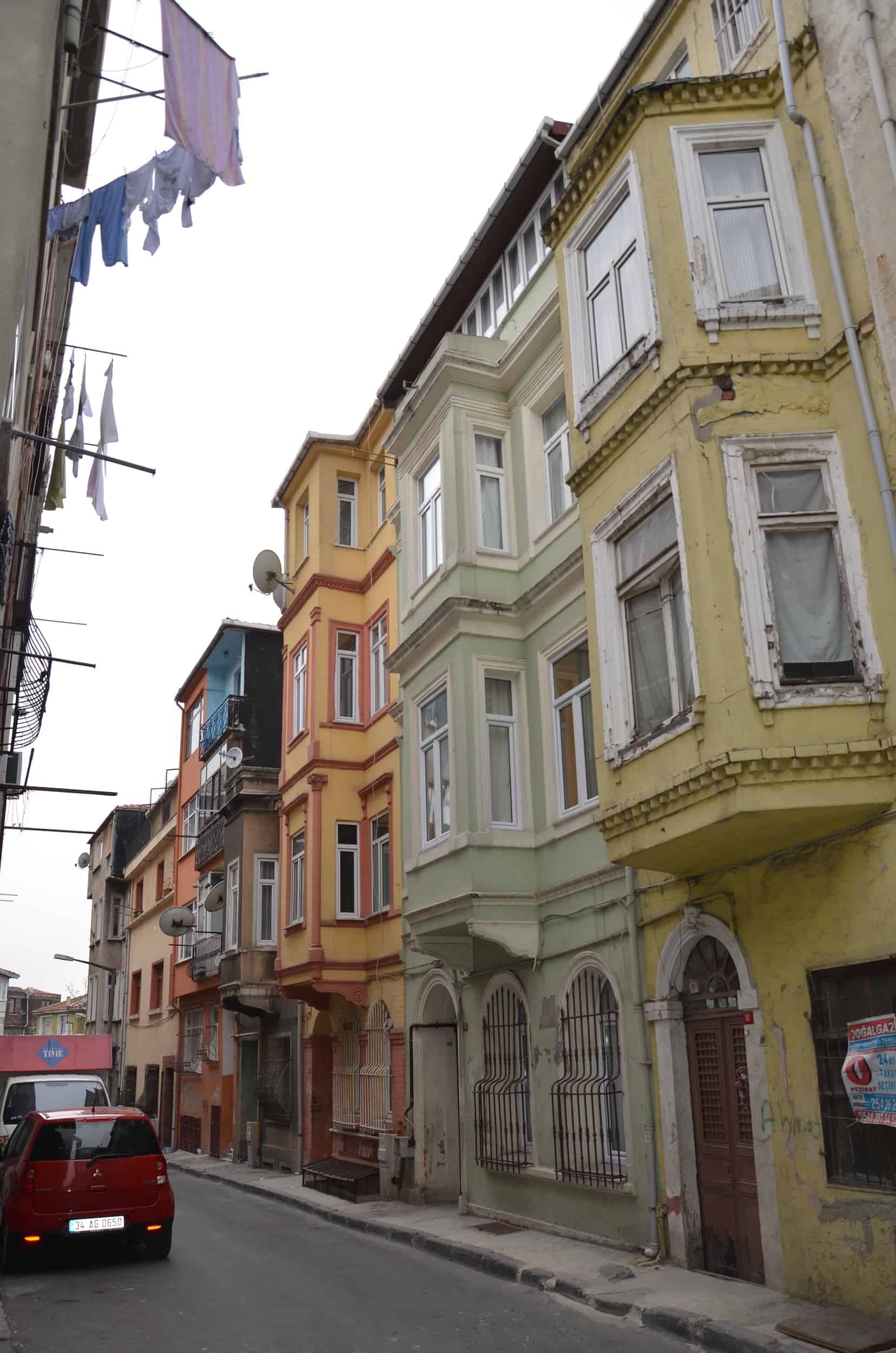 Colorful homes in Tarlabaşı, Istanbul, Turkey