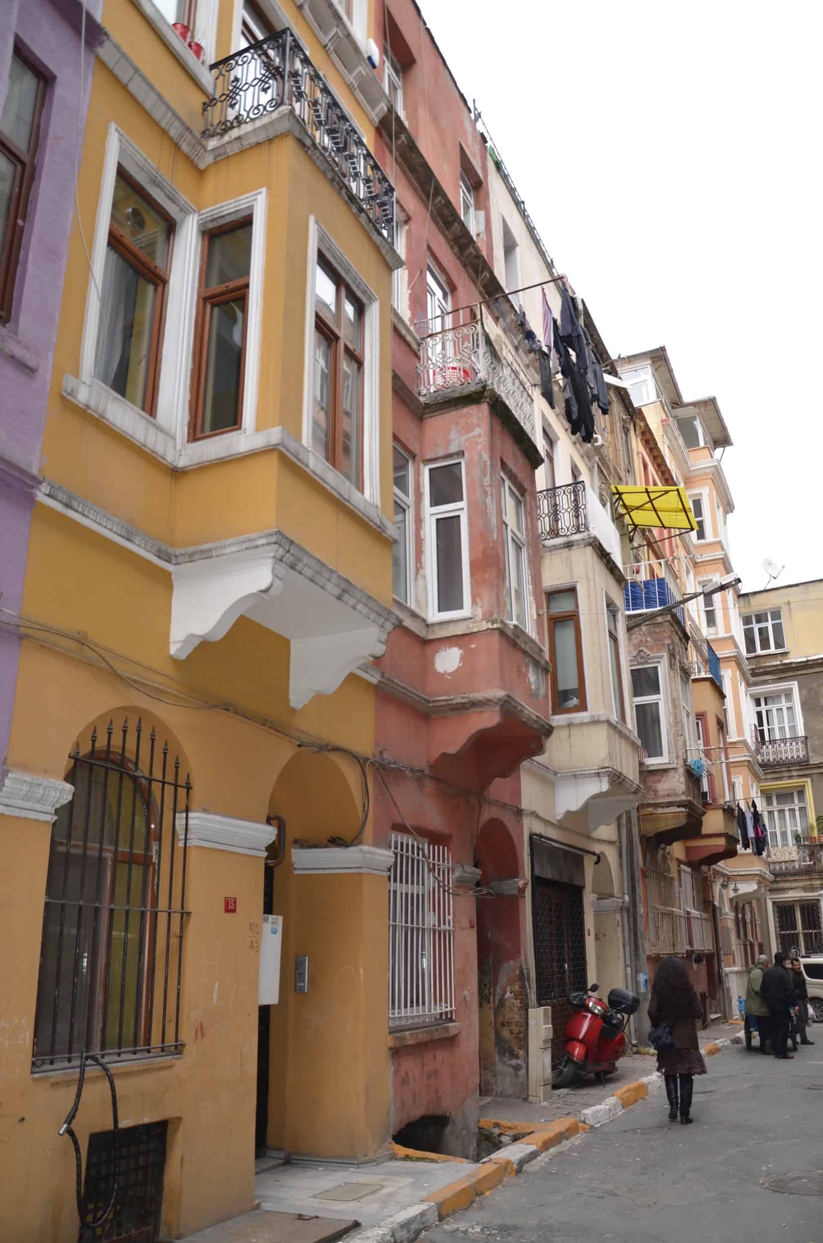 Colorful homes in Tarlabaşı, Istanbul, Turkey