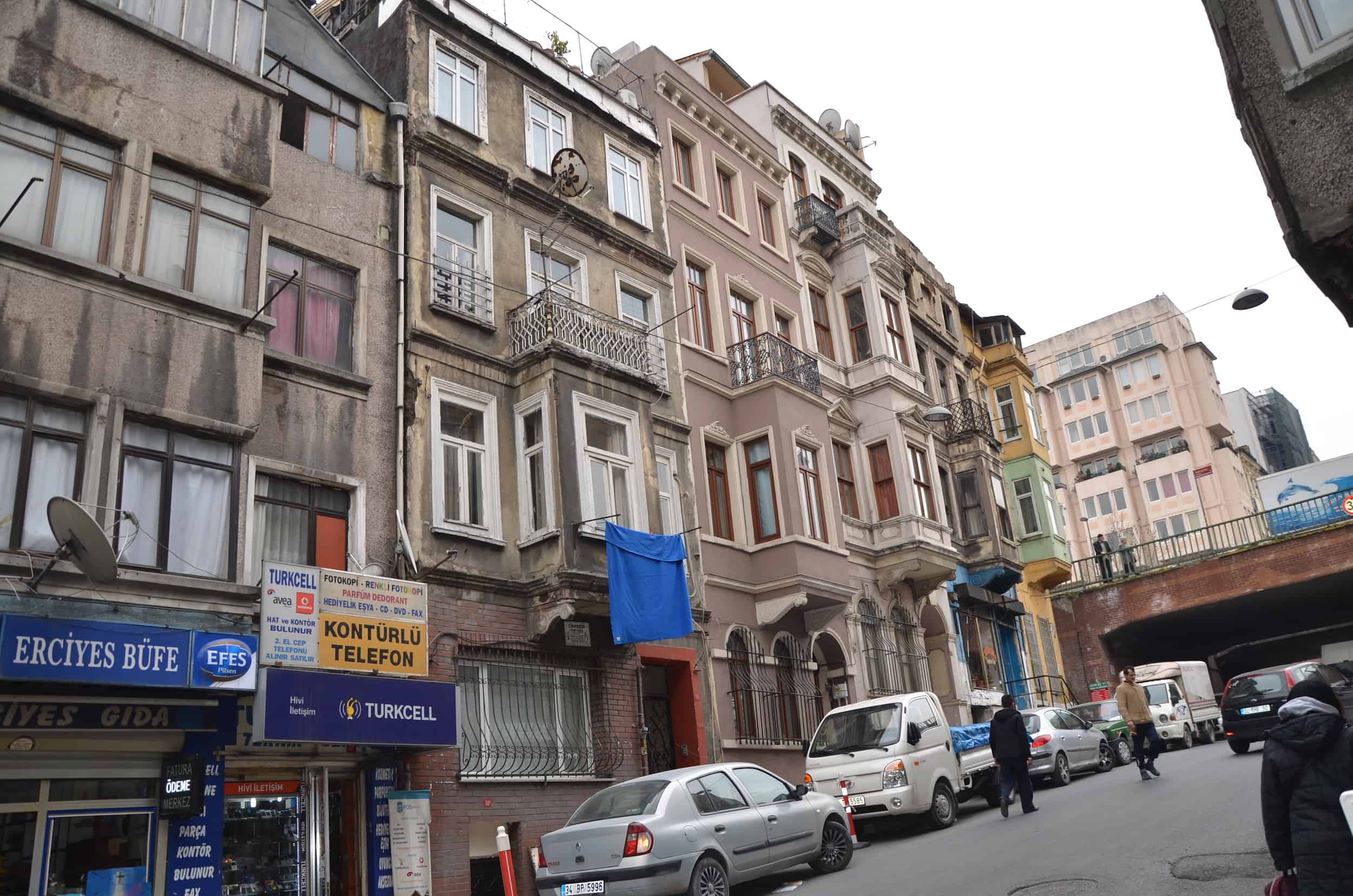 Ömer Hayyam Street in Tarlabaşı, Istanbul, Turkey