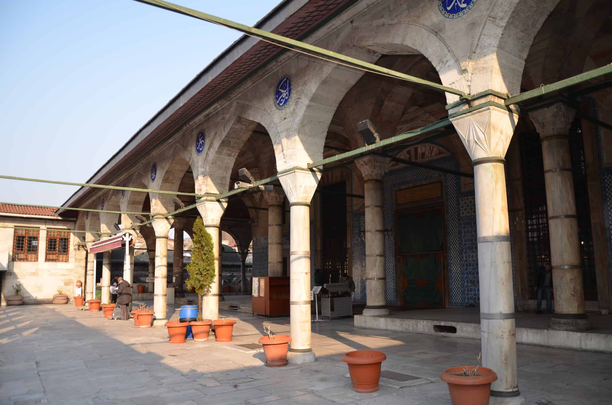 Courtyard of the Rüstem Pasha Mosque in Istanbul, Turkey