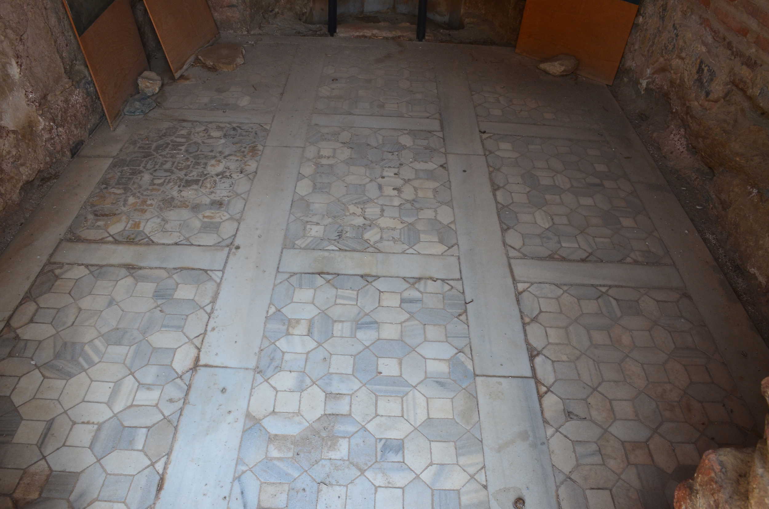 Opus sectile floor of the chapel at the Basilica of Saint John in Selçuk, Turkey