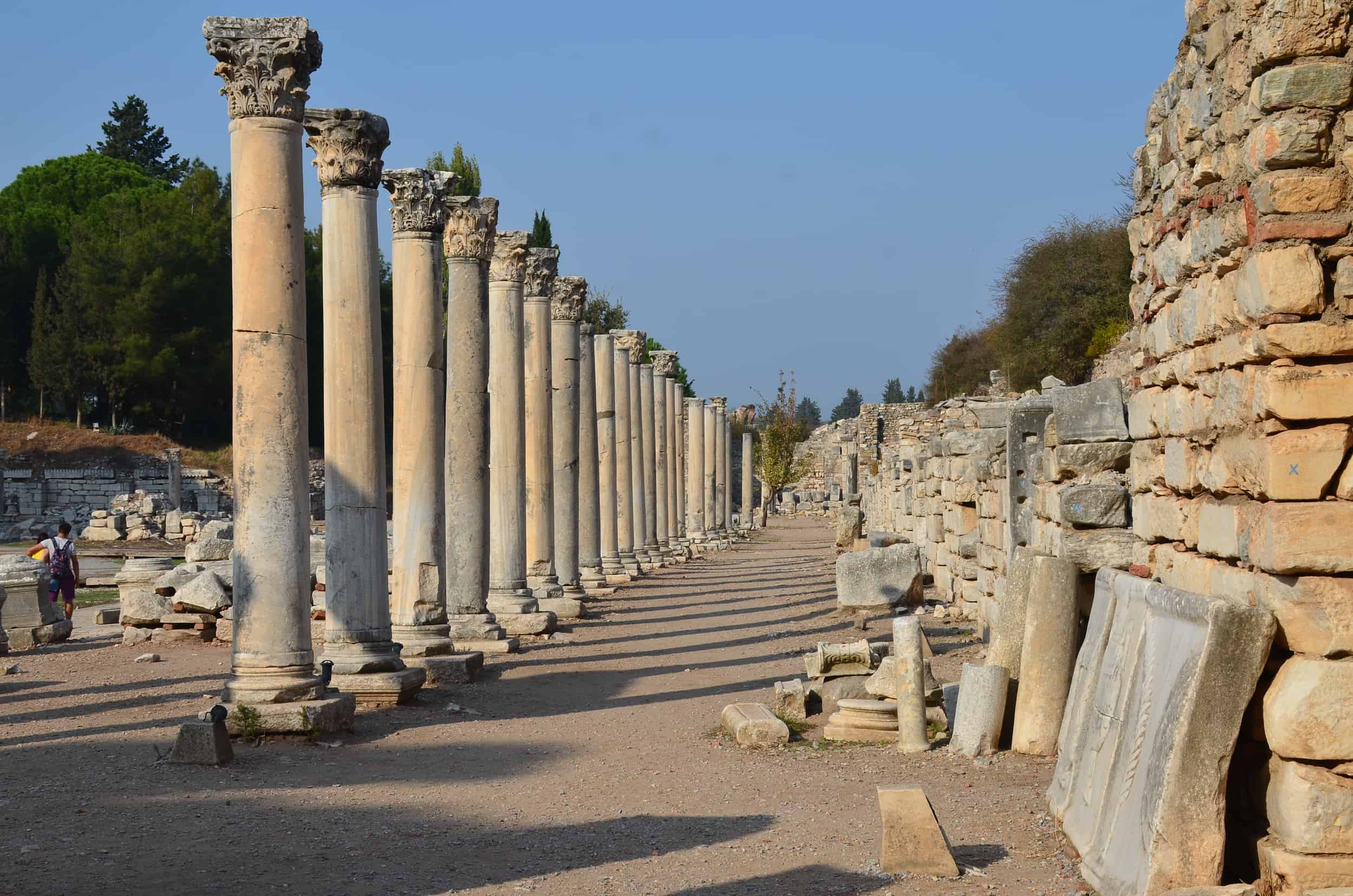 Looking north along the east side in the Commercial Agora in Ephesus
