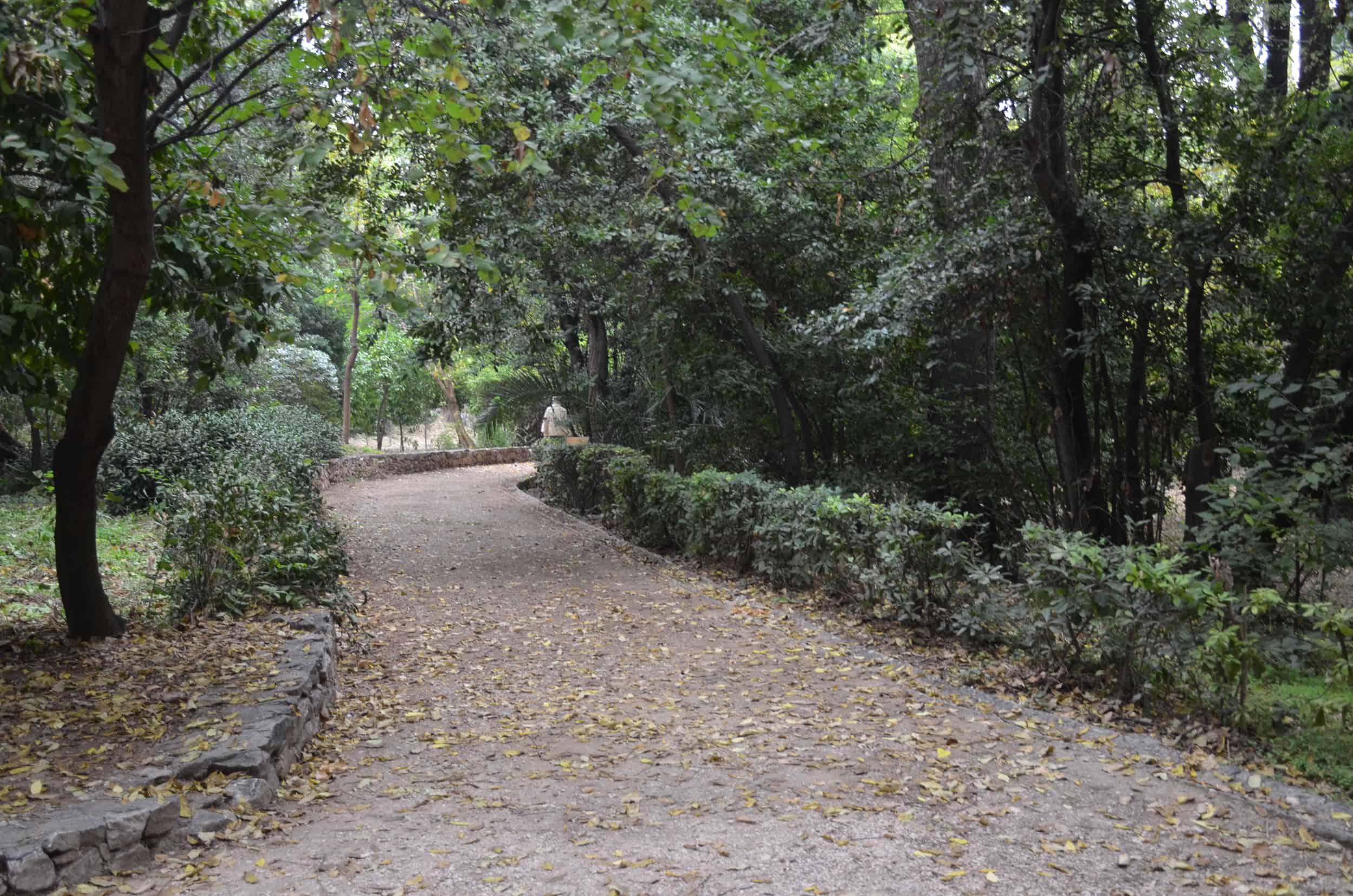 Path through the National Garden in Athens, Greece