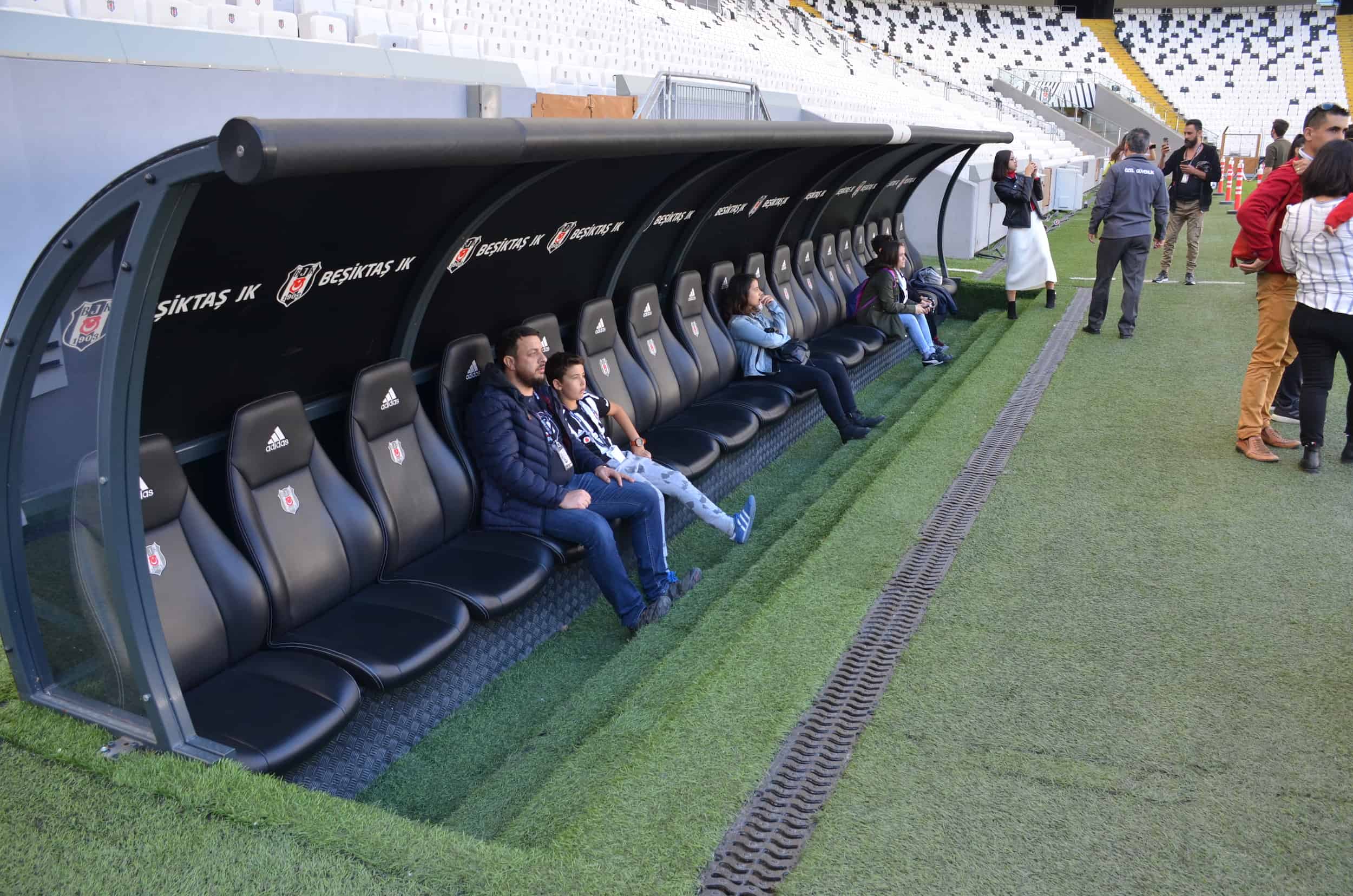 Bench at Beşiktaş Stadium in Istanbul, Turkey