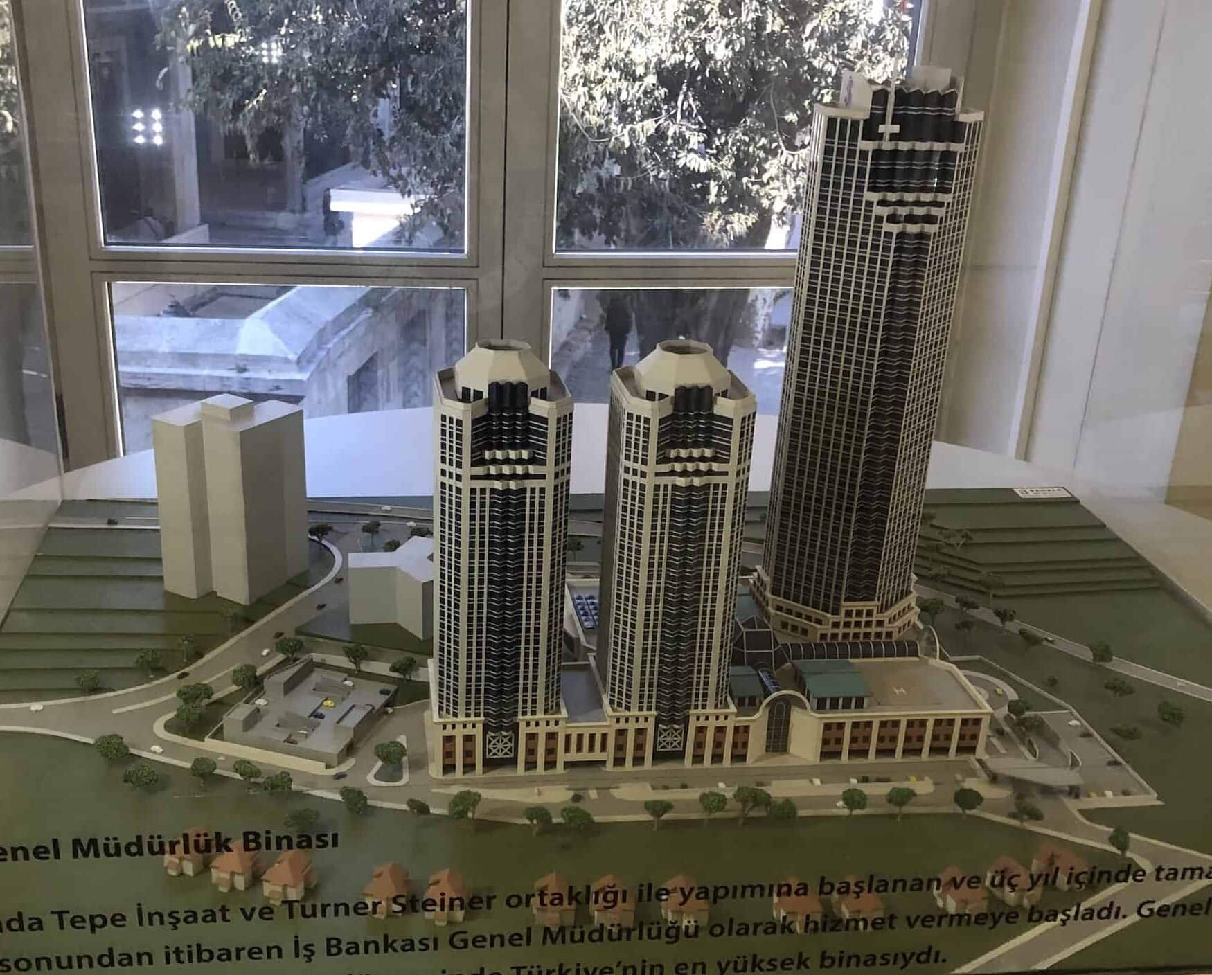 Model of the İşbank complex in Levent at the İşbank Museum in Eminönü, Istanbul, Turkey