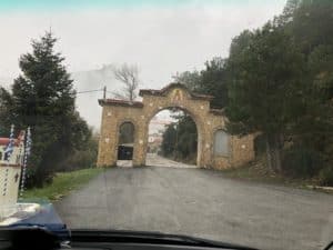 Gates to the monastery at the Monastery of Agios Vlasios in Ano Trikala, Greece