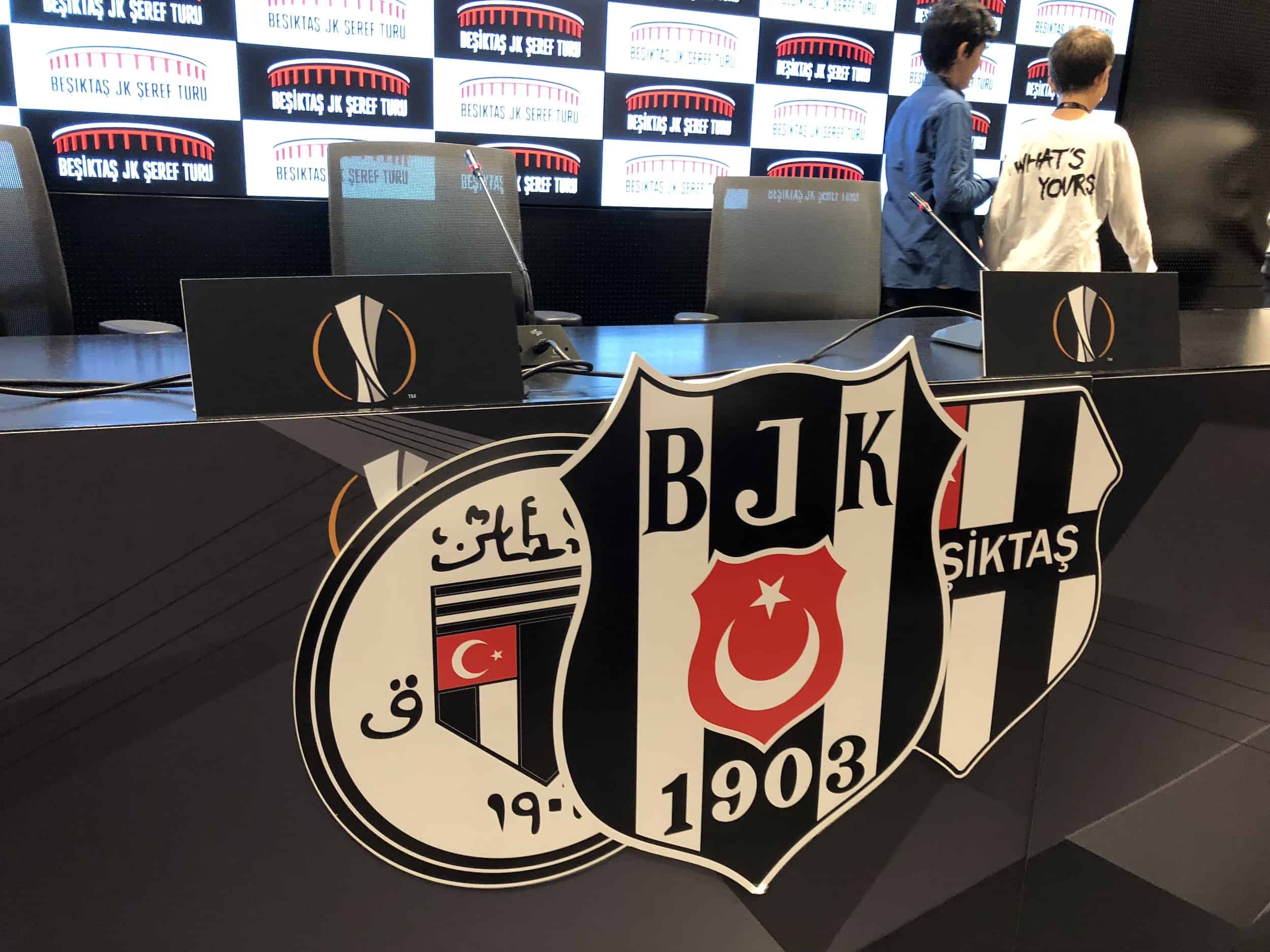 Beşiktaş team crests in the media room